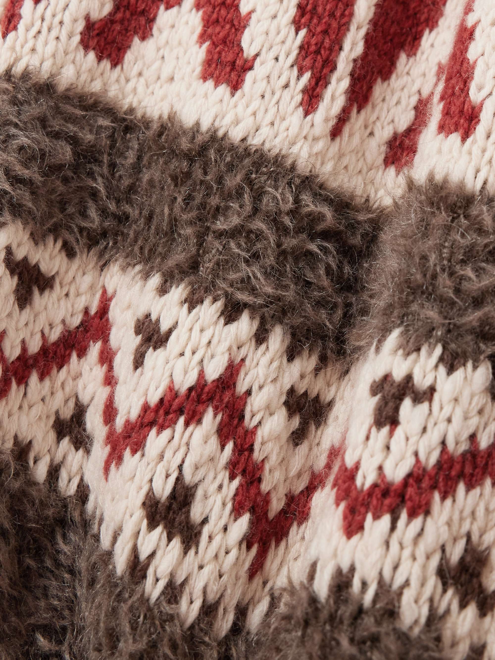 Paneled jacquard-knit wool and cashmere-blend and mohair-blend turtleneck sweater view