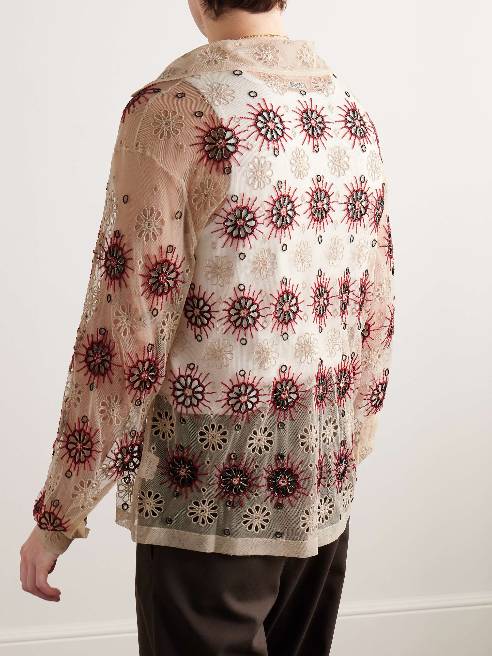 Solarium Bead-Embellished Broderie Anglaise Tulle Shirt view