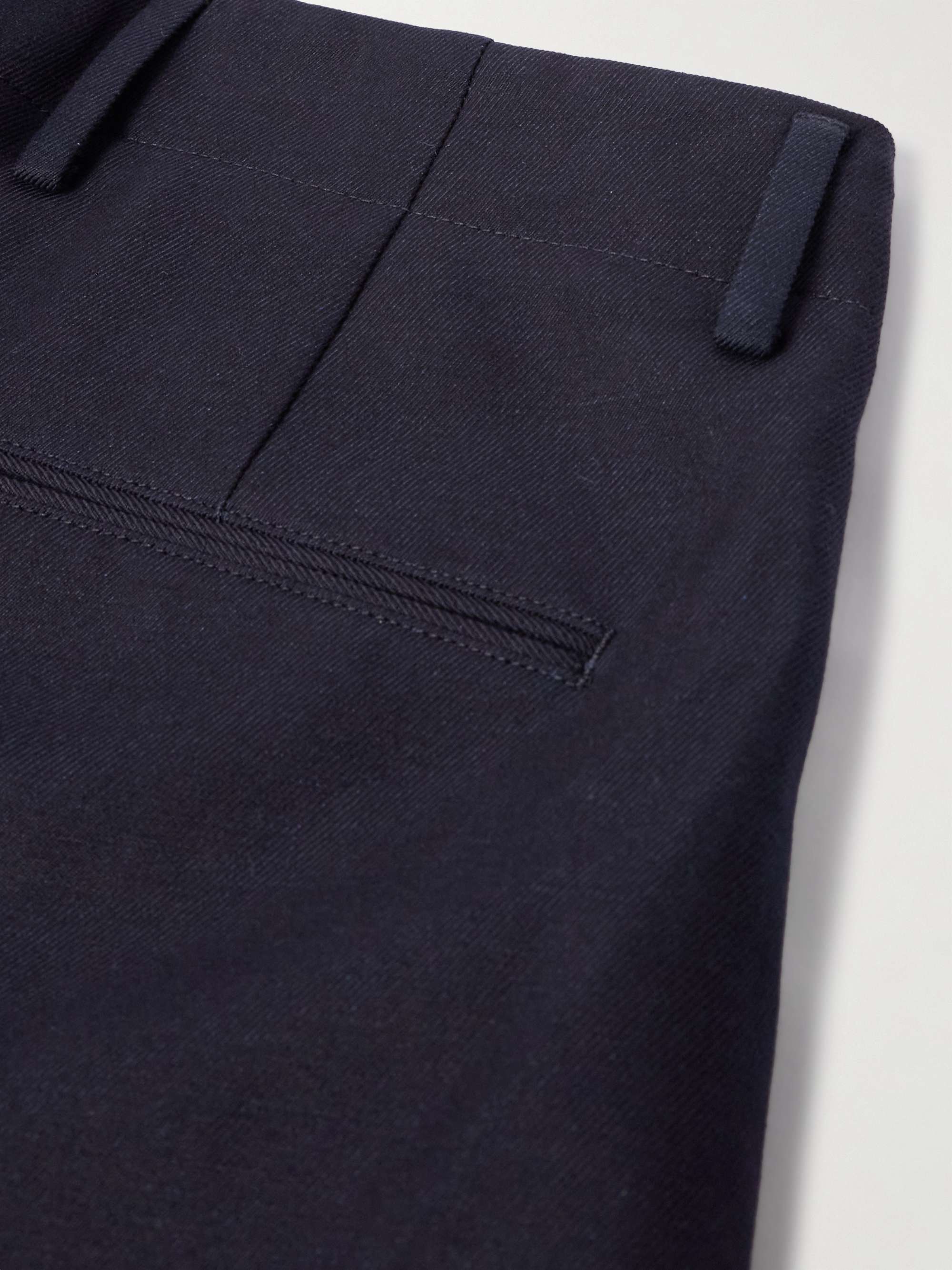 Joetsu Straight-Leg Pleated Cotton and Linen-Blend Twill Bermuda Shorts view