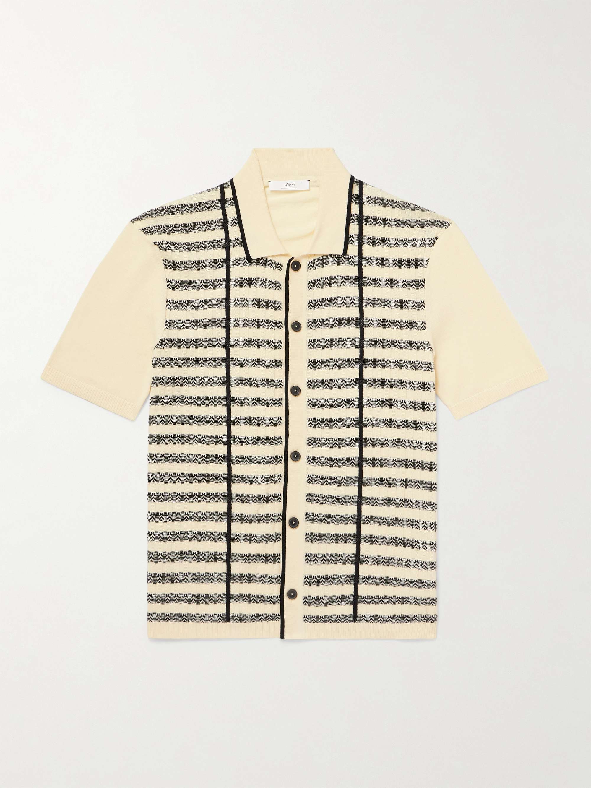 Jude Striped Ribbed Organic Cotton Shirt hero visual