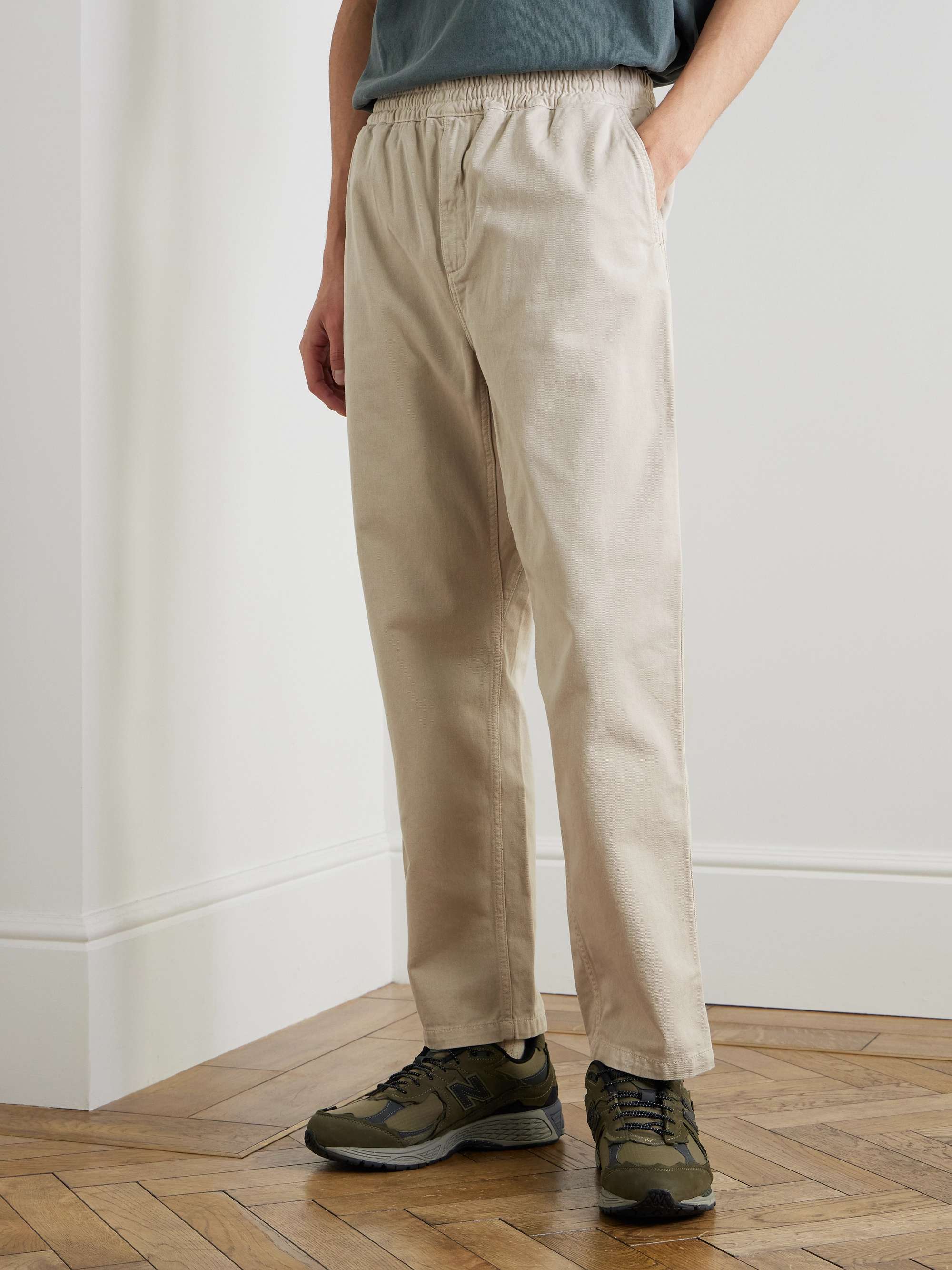 Flint Straight-Leg Garment-Dyed Organic Cotton-Twill Trousers view