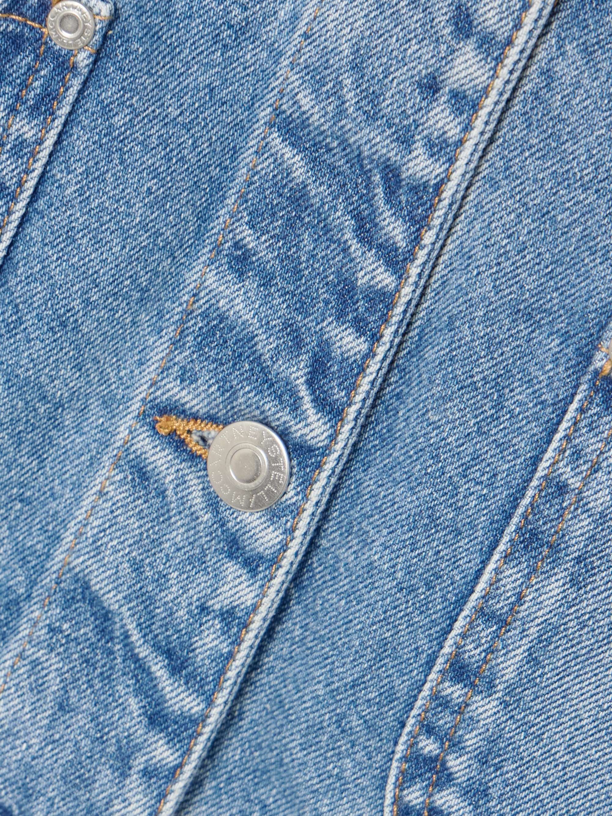 Cropped cotton-corduroy trimmed organic denim jacket view