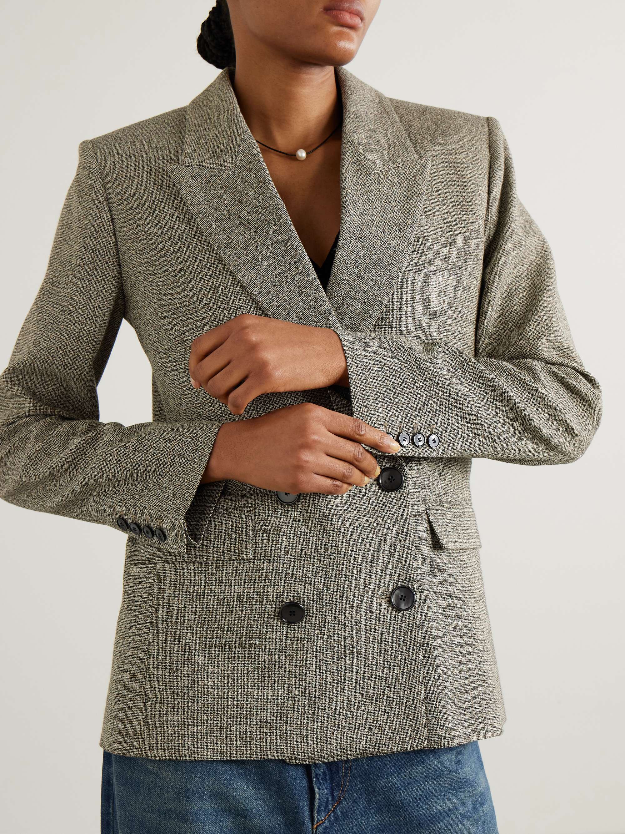 Irma double-breasted cotton-blend tweed blazer view