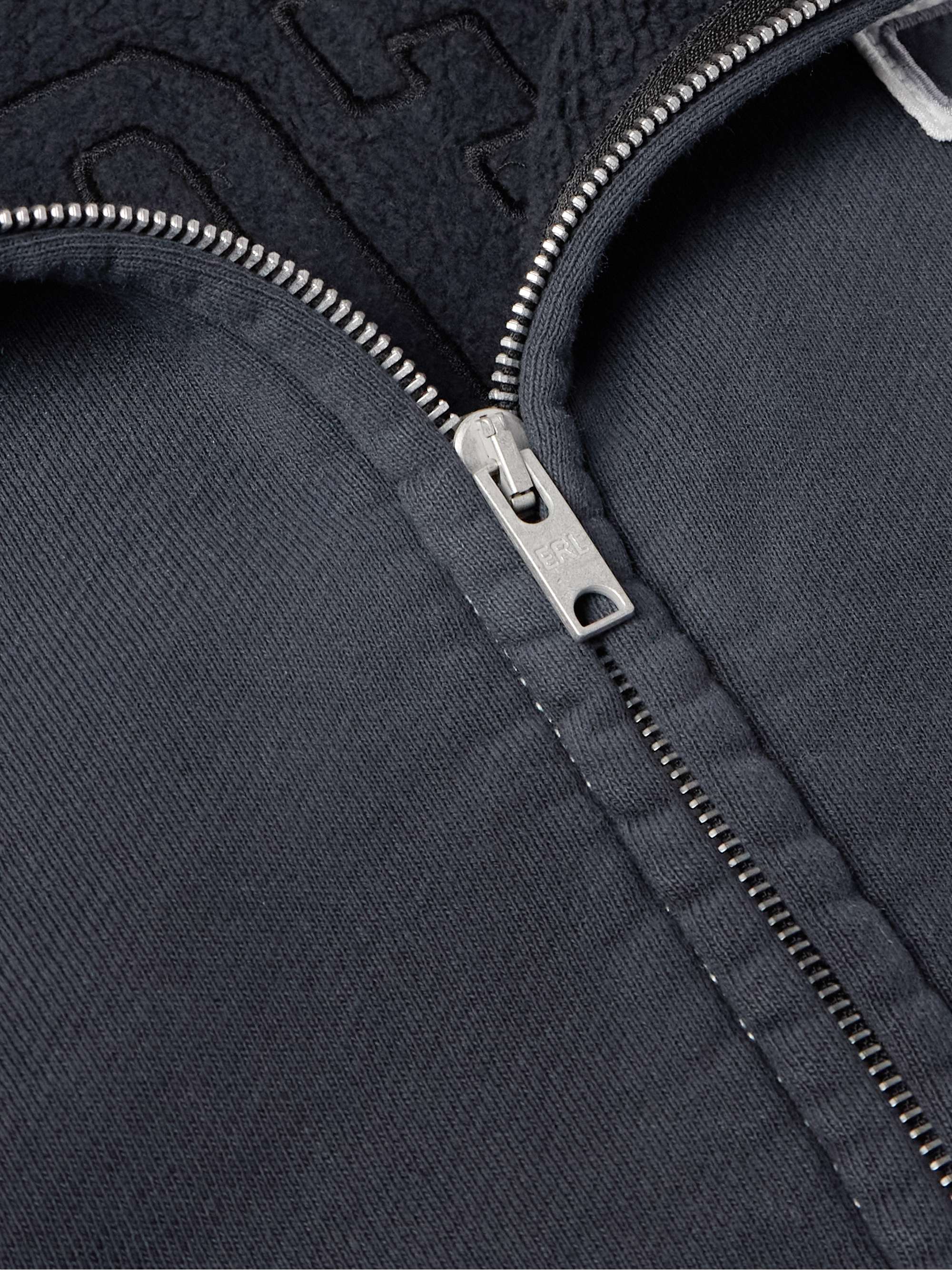 Oversized Logo-Appliquéd Cotton-Jersey Zip-Up Hoodie view