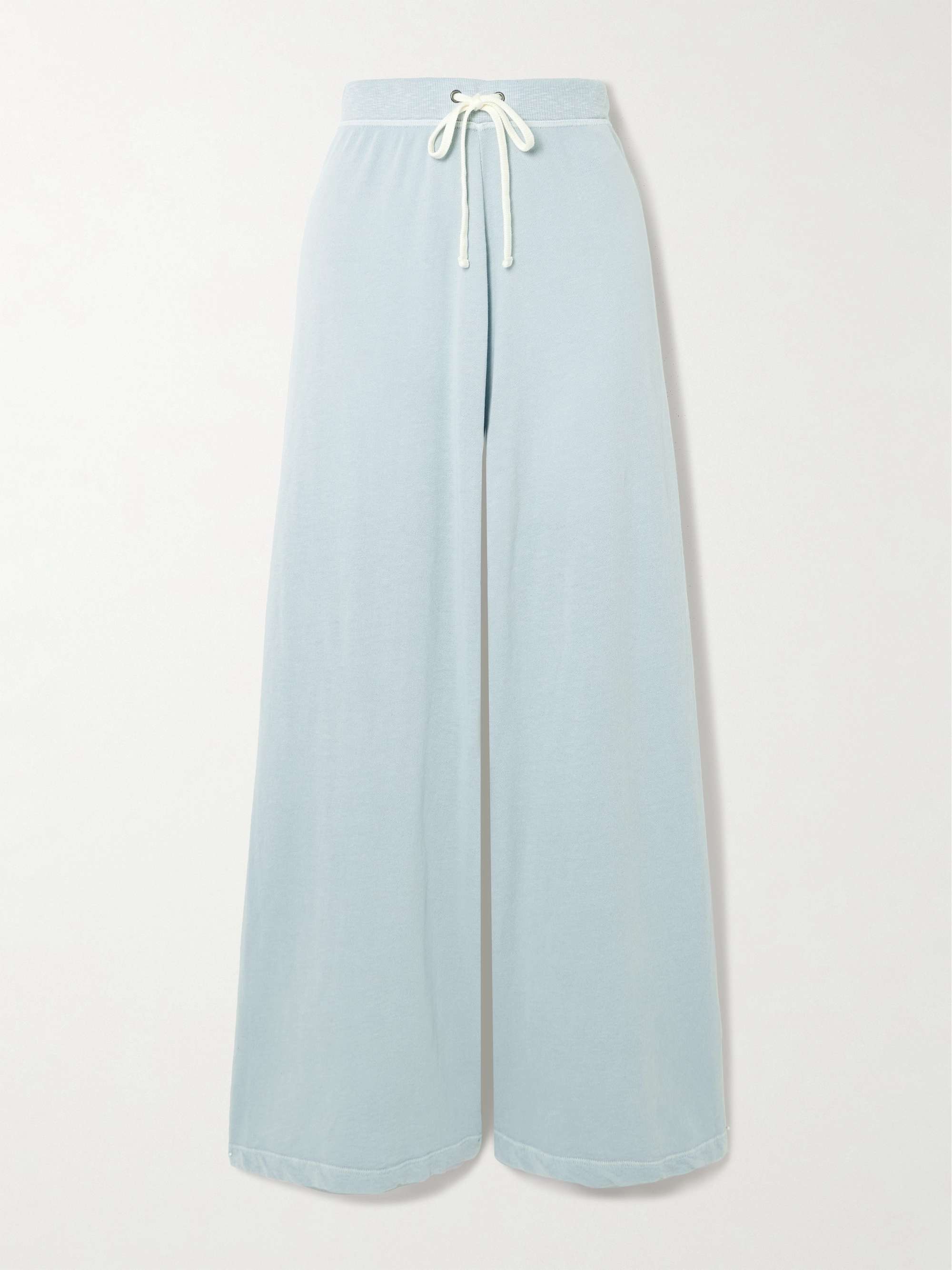 Cotton-terry wide-leg track pants hero visual