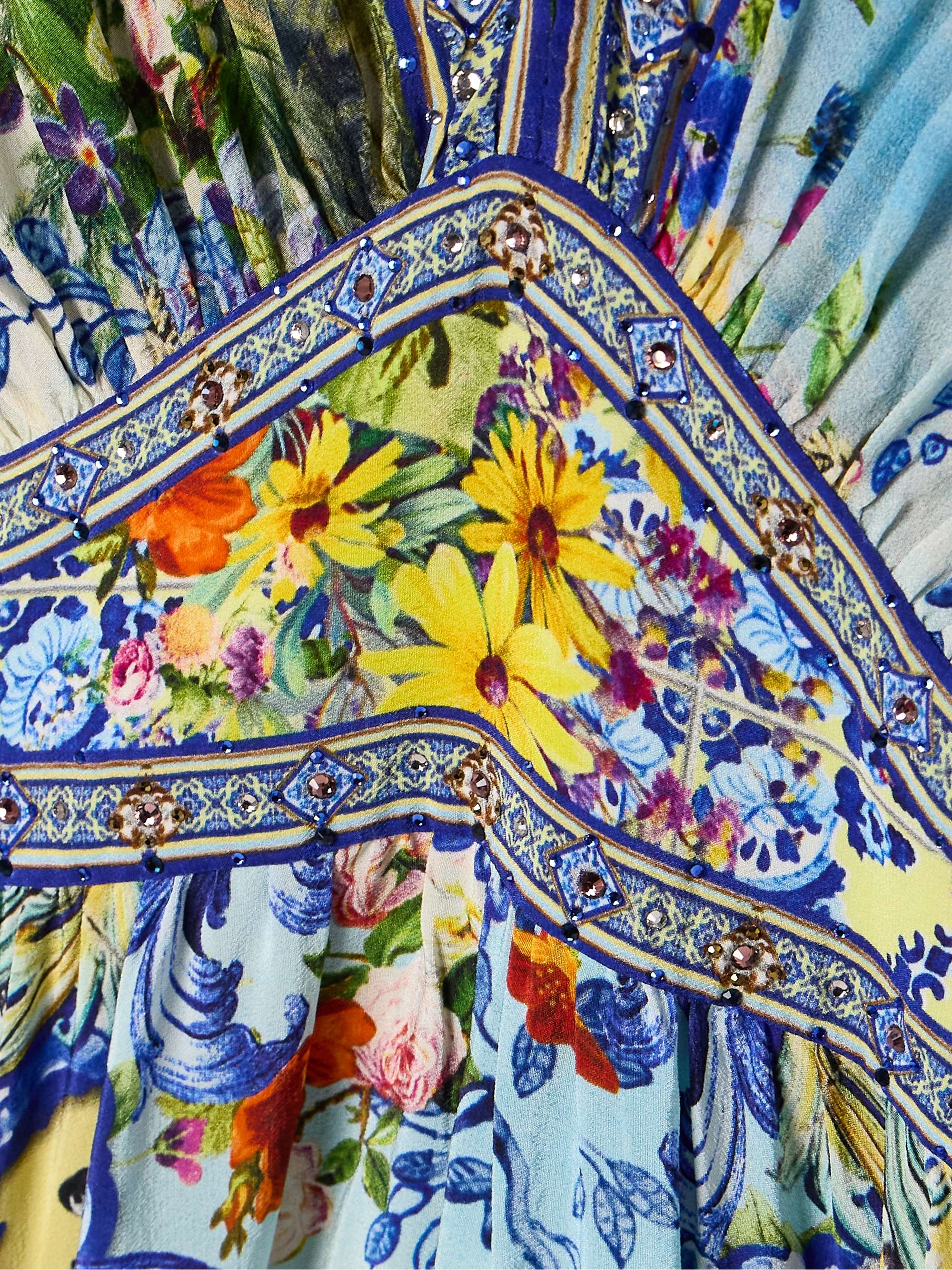 Crystal-embellished printed silk crepe de chine maxi dress view