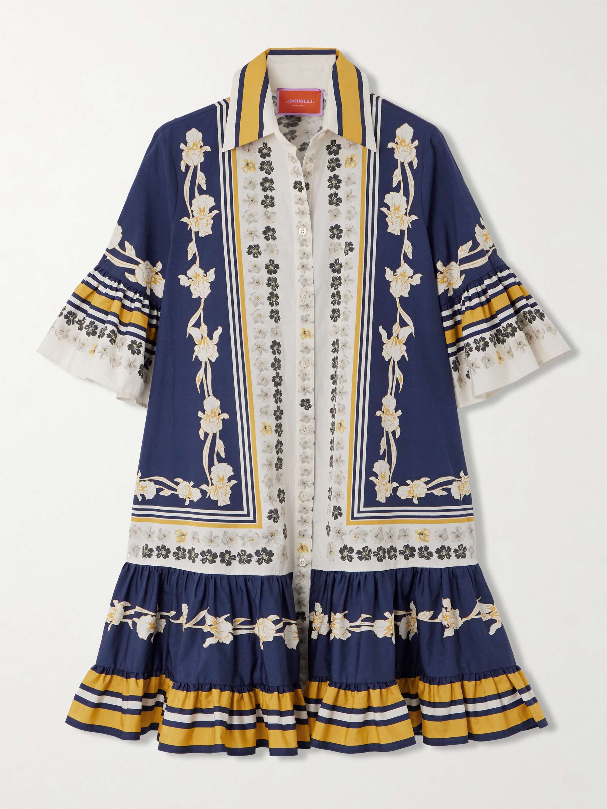 Choux printed cotton-poplin mini shirt dress hero visual