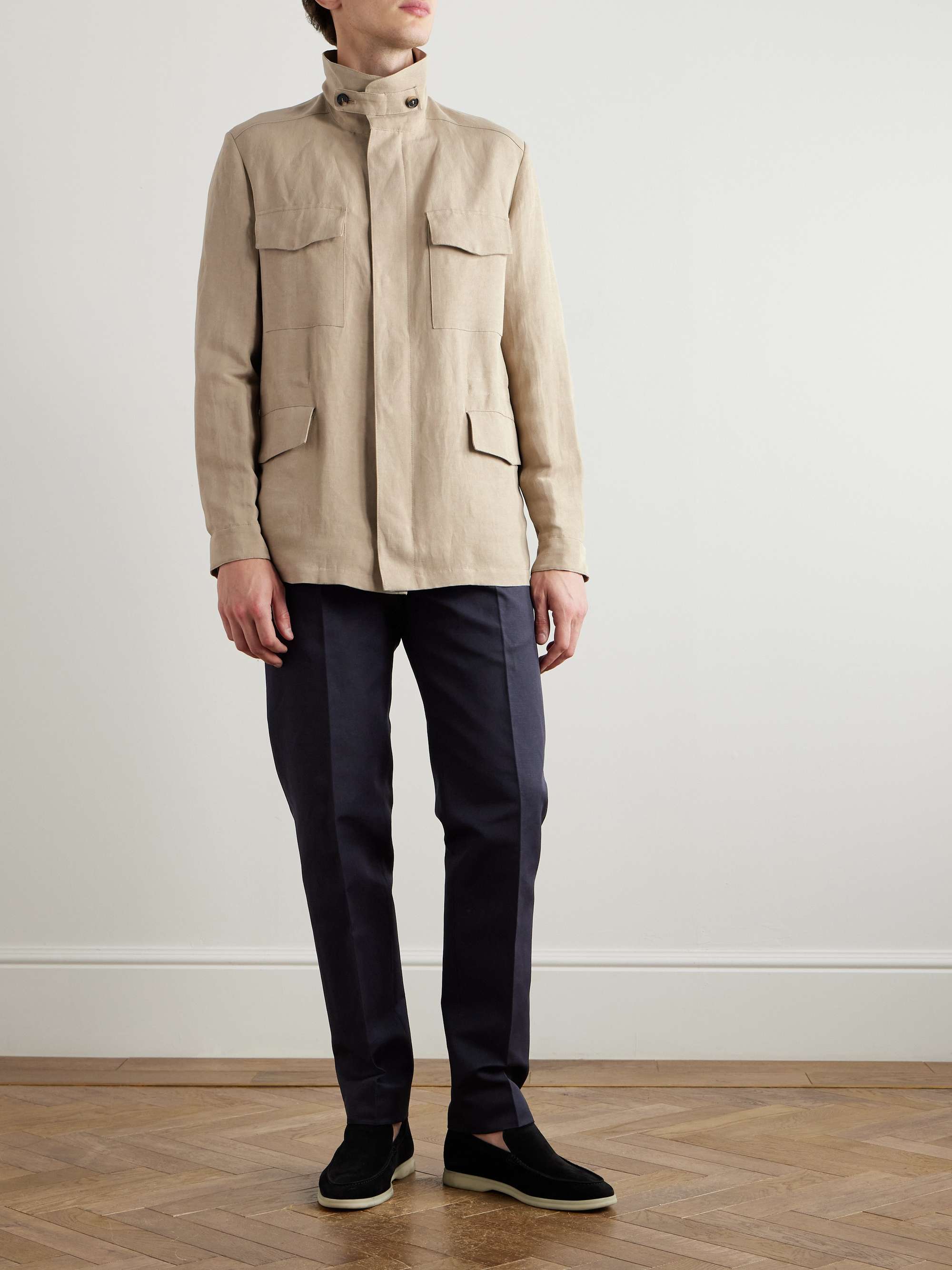 Linen and Silk-Blend Field Jacket view