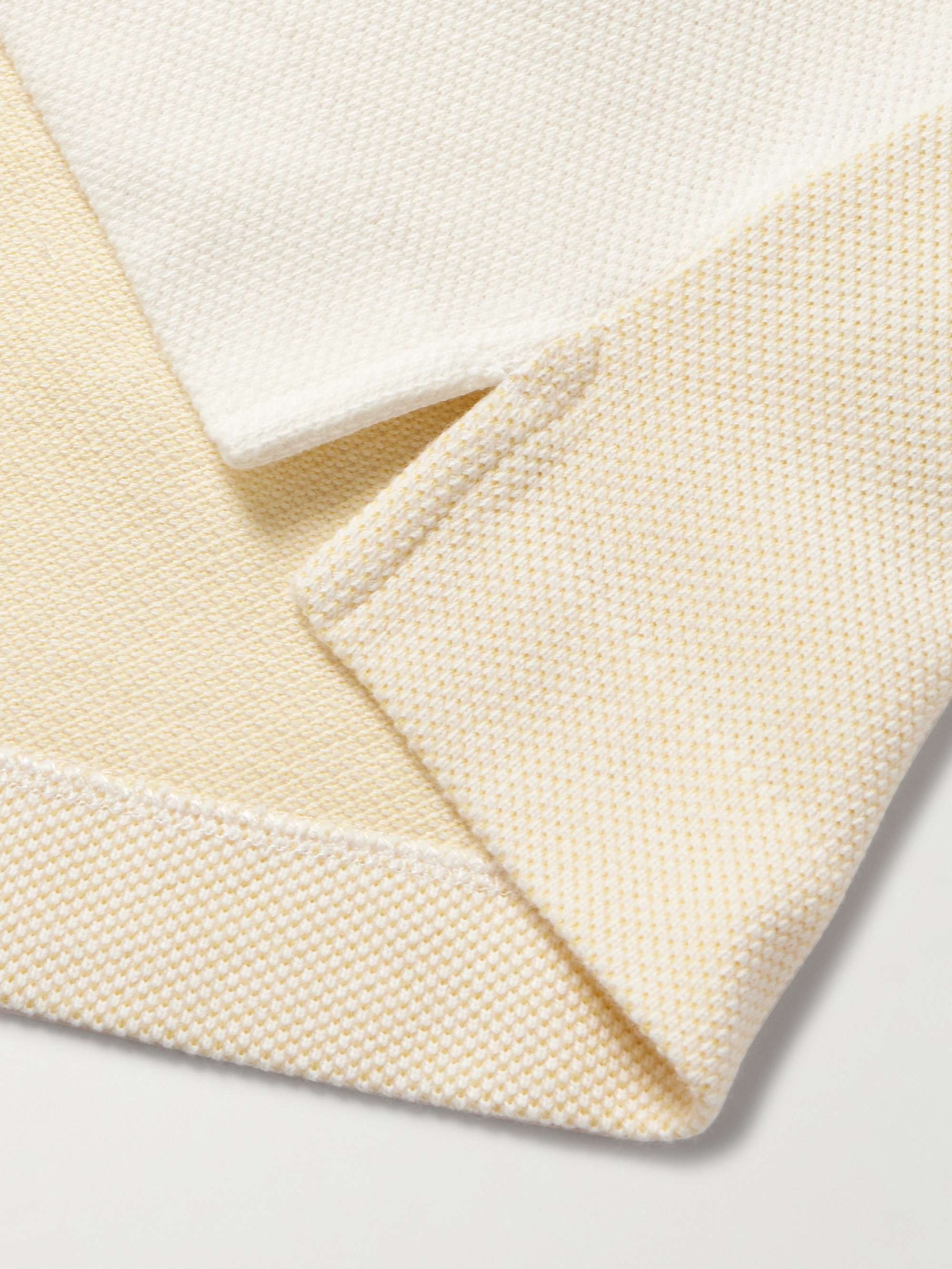 Camp-Collar Two-Tone Organic Cotton-Piqué Shirt view