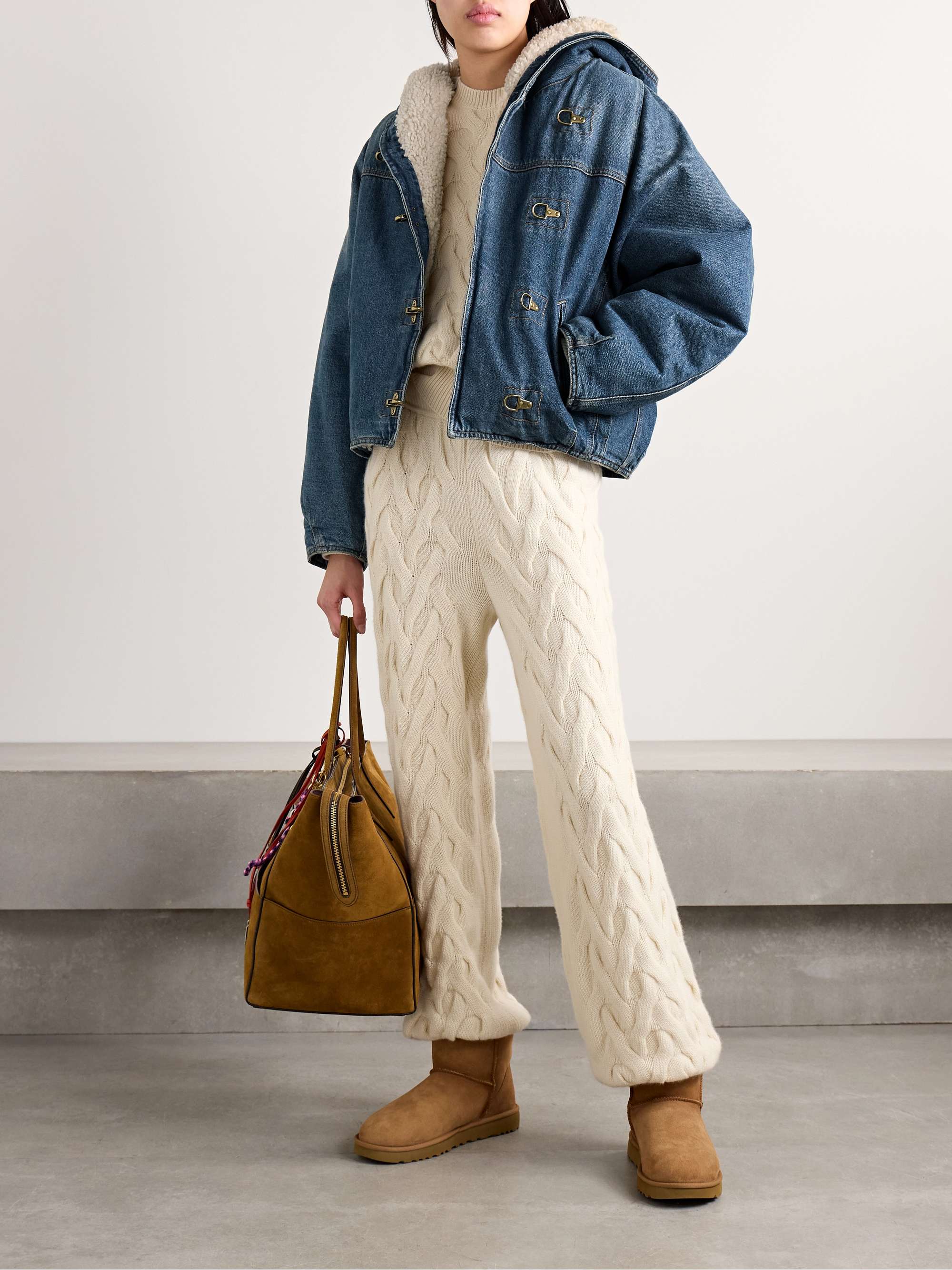 Biane fleece-lined hooded denim jacket view