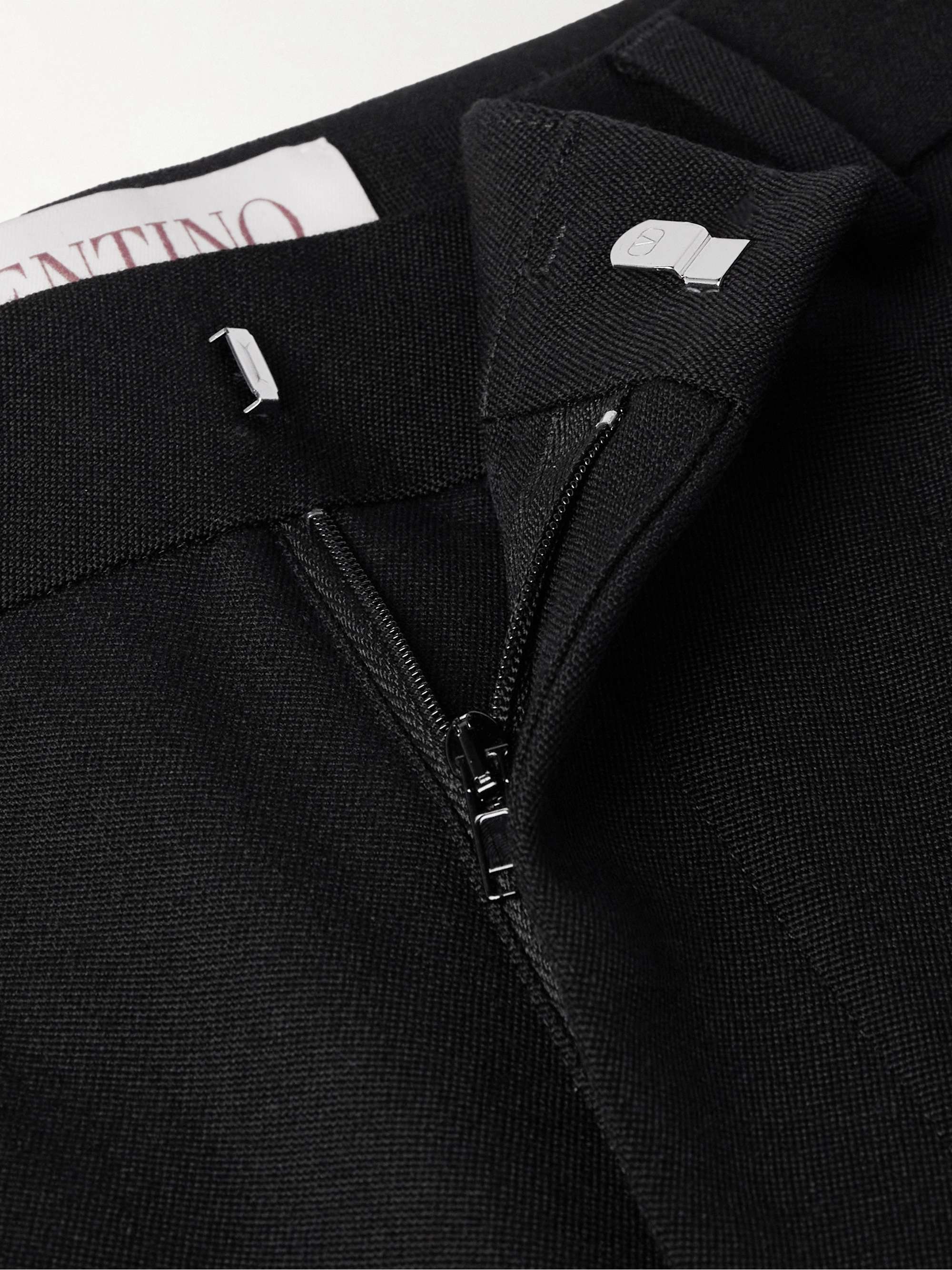 Straight-Leg Satin-Trimmed Grain De Poudre Wool Tuxedo Trousers view