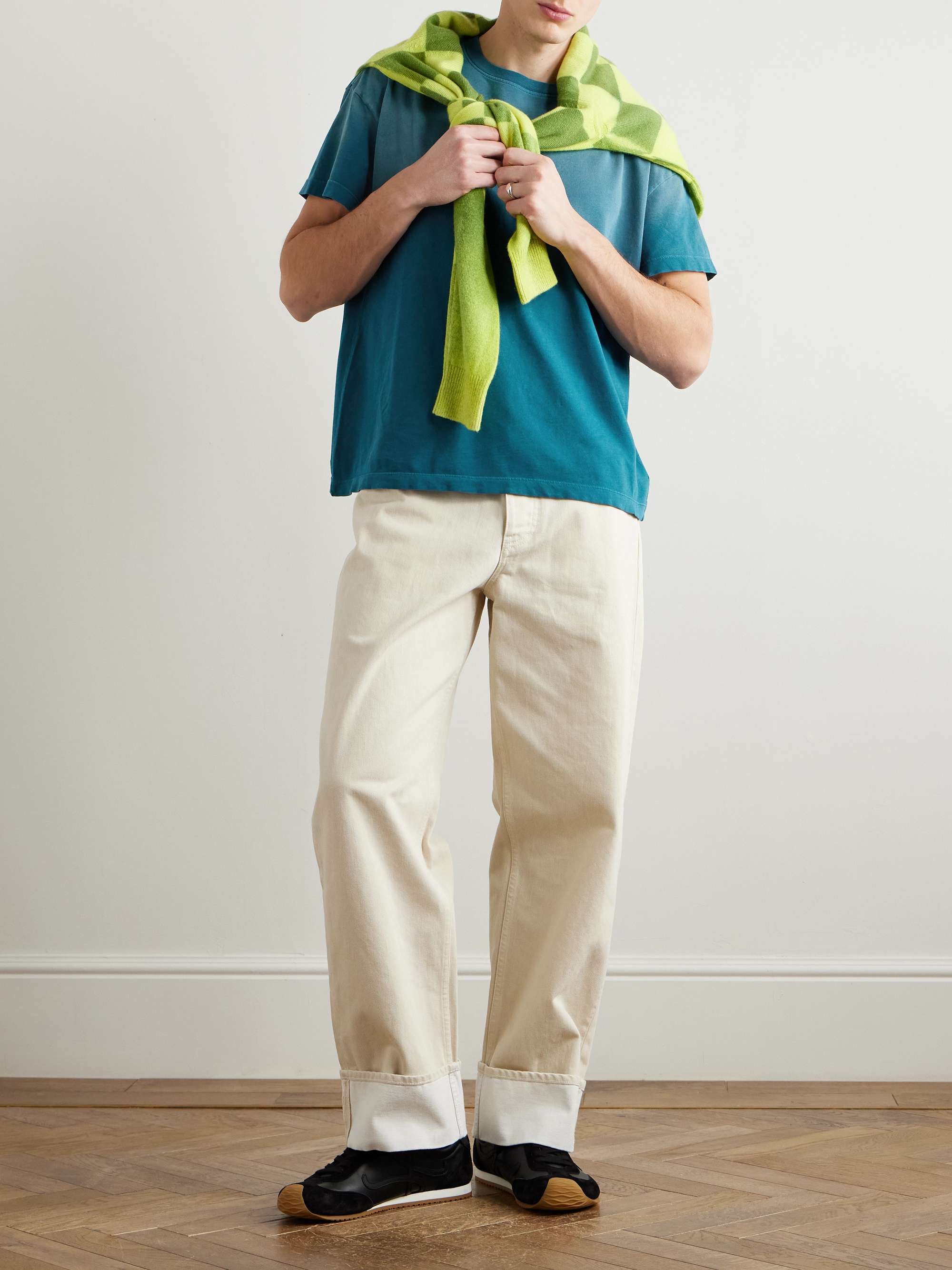 Sun-Bleached Pica Cotton and Cashmere-Blend Jersey T-Shirt view