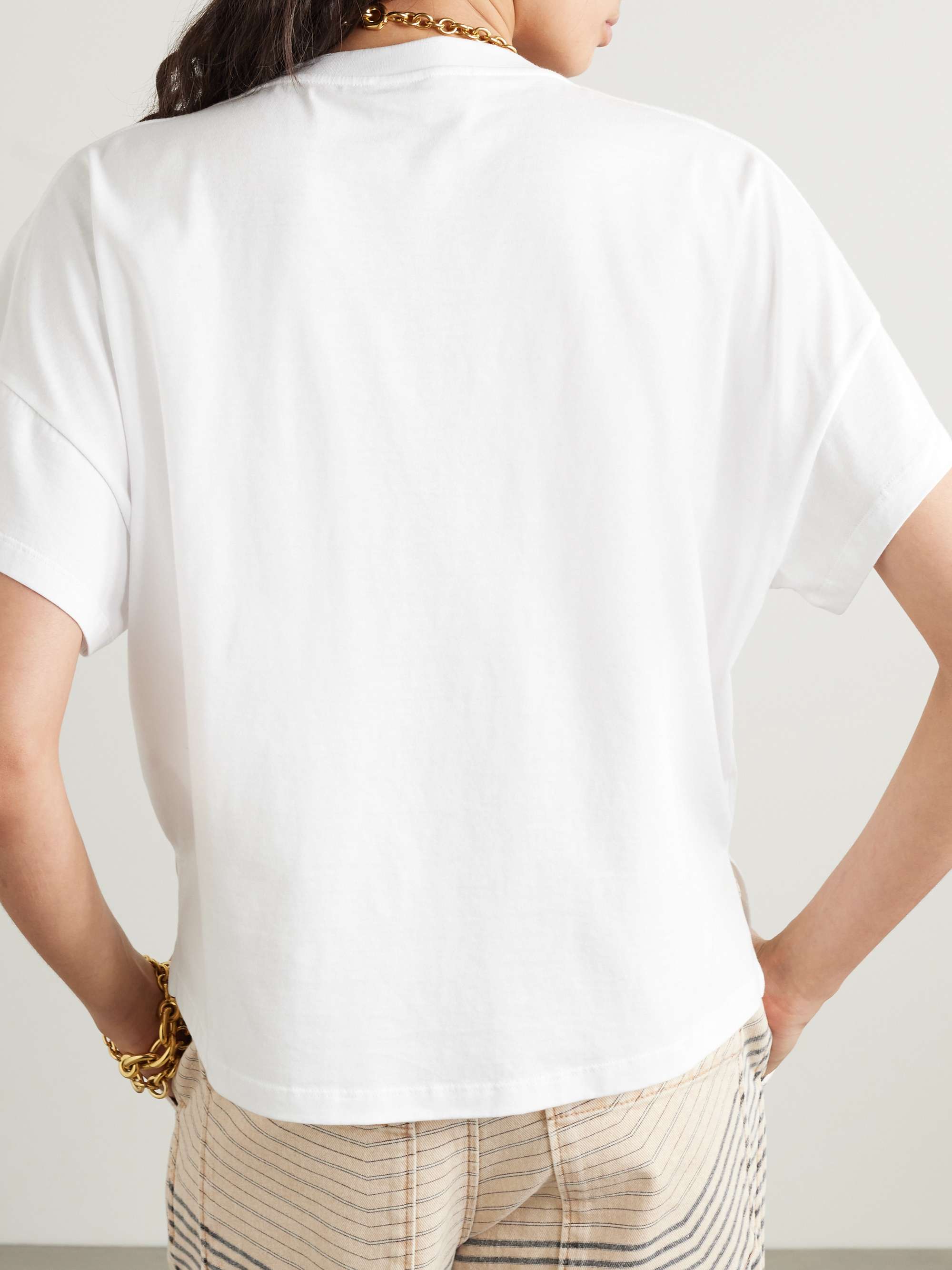 + Paula's Ibiza bouclé-appliquéd cotton-jersey T-shirt view
