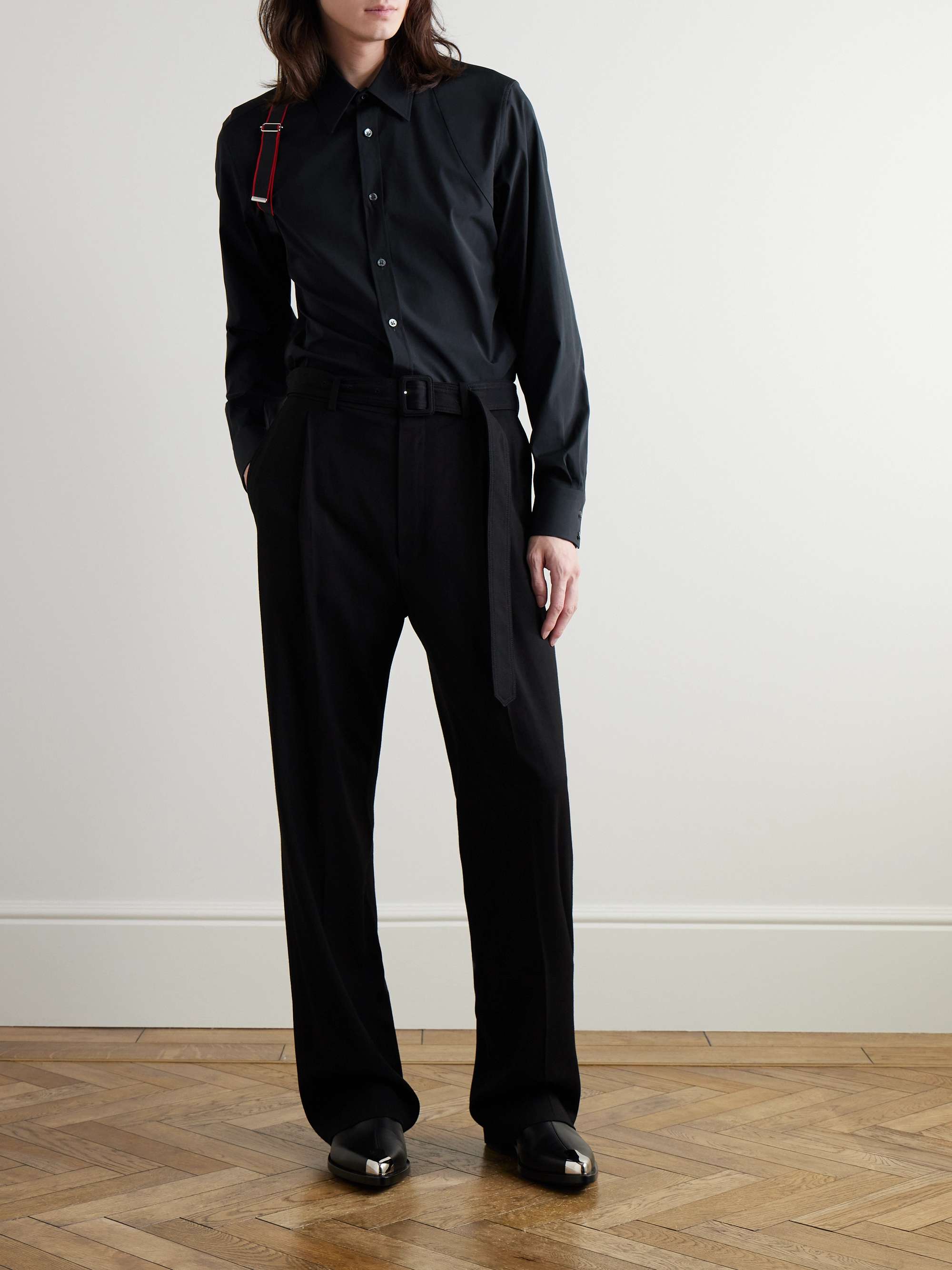 Harness-Detailed Cotton-Blend Shirt view