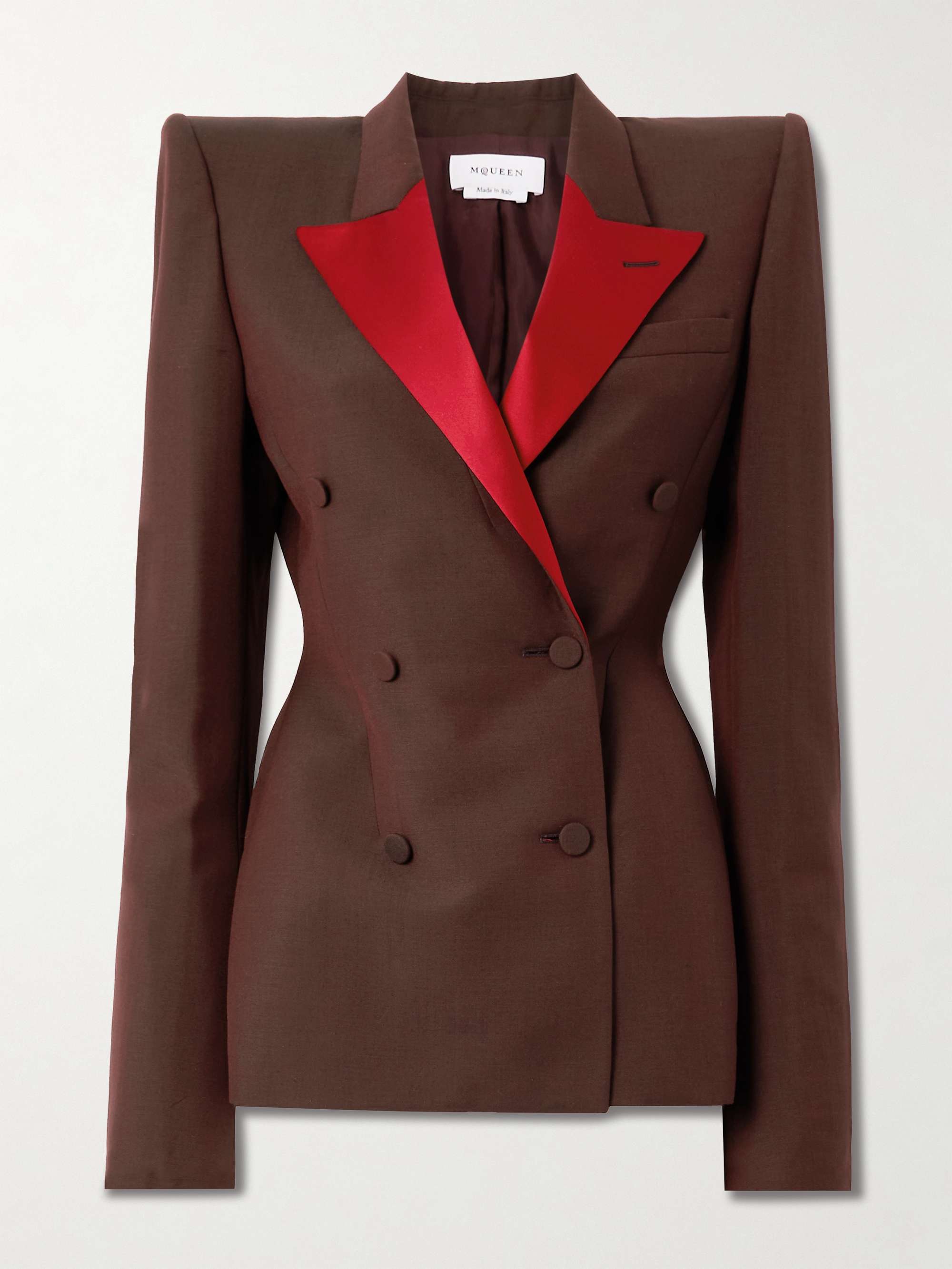 Double-breasted silk-trimmed wool and mohair-blend blazer hero visual