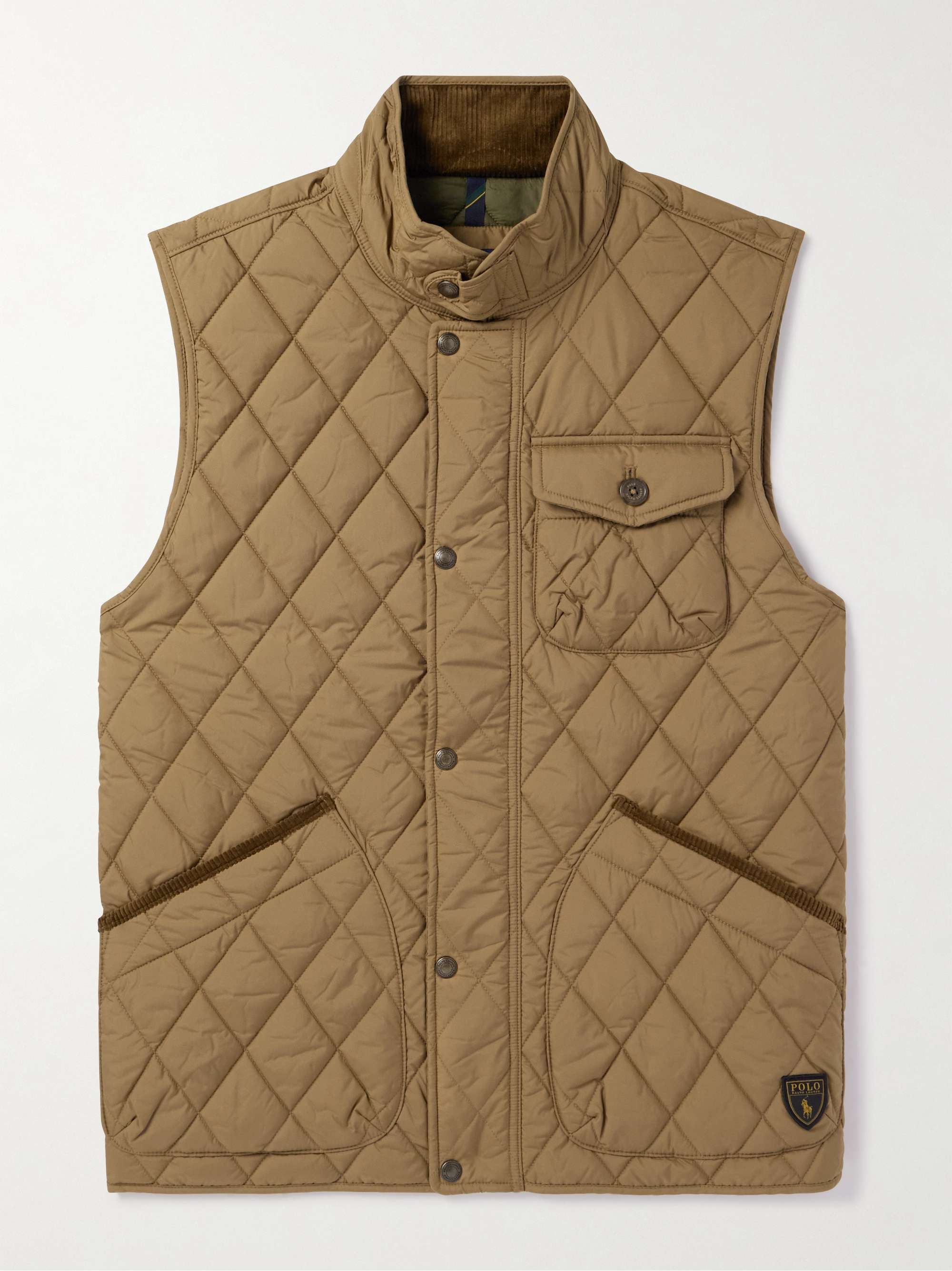 Beaton Corduroy-Trimmed Padded Quilted Recycled-Shell Gilet hero visual