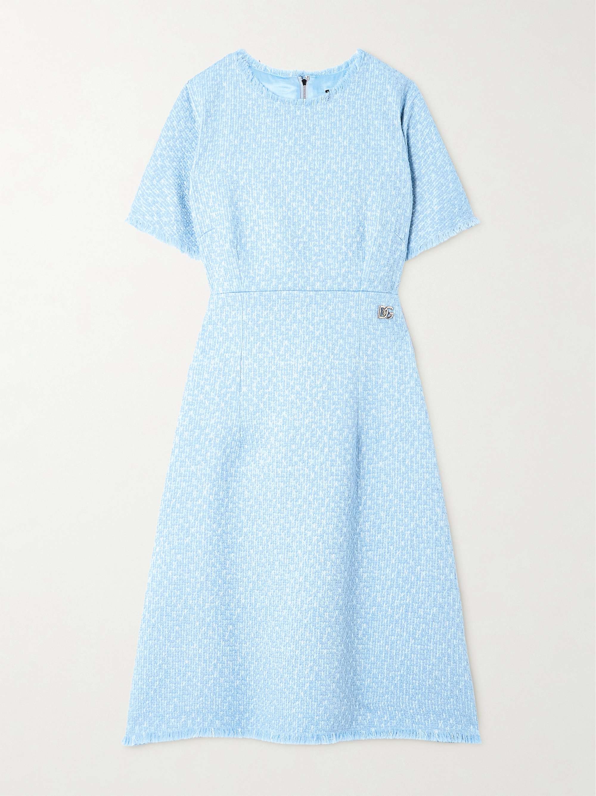 Embellished frayed wool-blend tweed dress hero visual