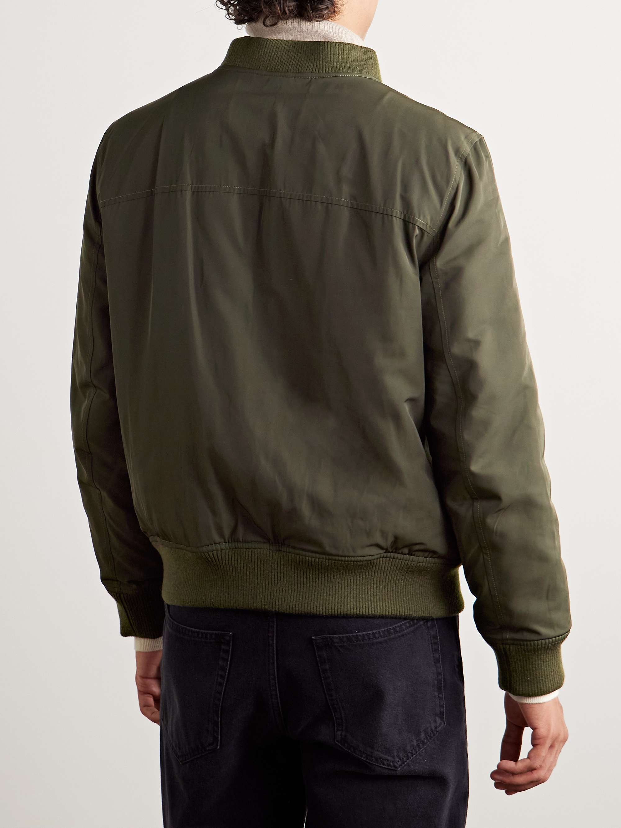 Reversible Shell and Shearling Bomber Jacket view