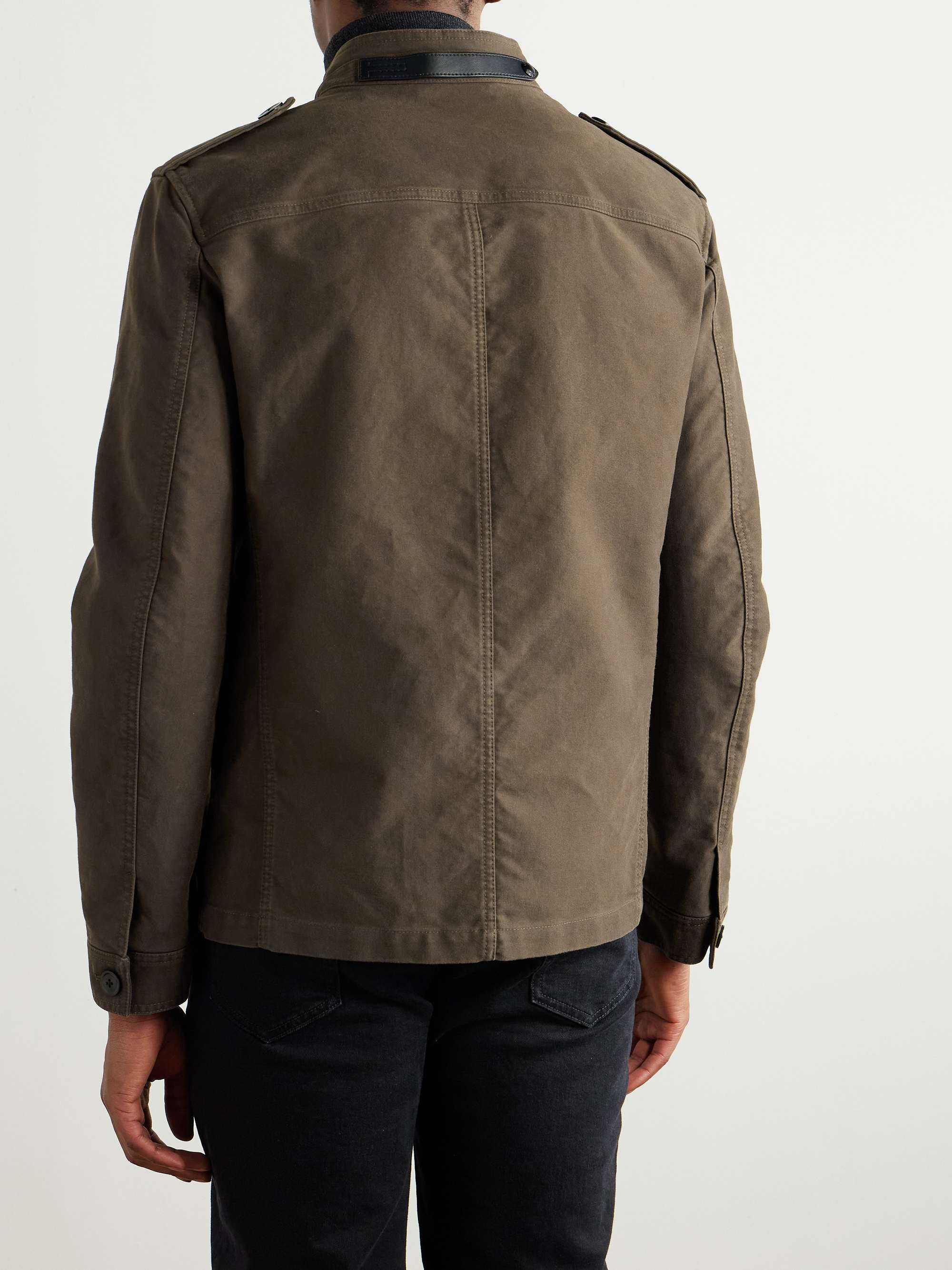 Leather-Trimmed Cotton Field Jacket view