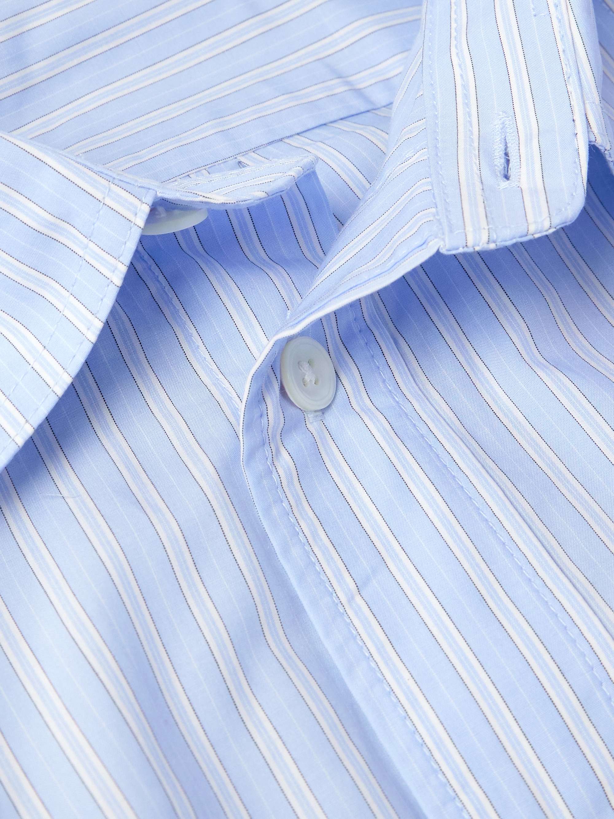 Colby 5329 Striped Lyocell and Supima Cotton-Blend Shirt view