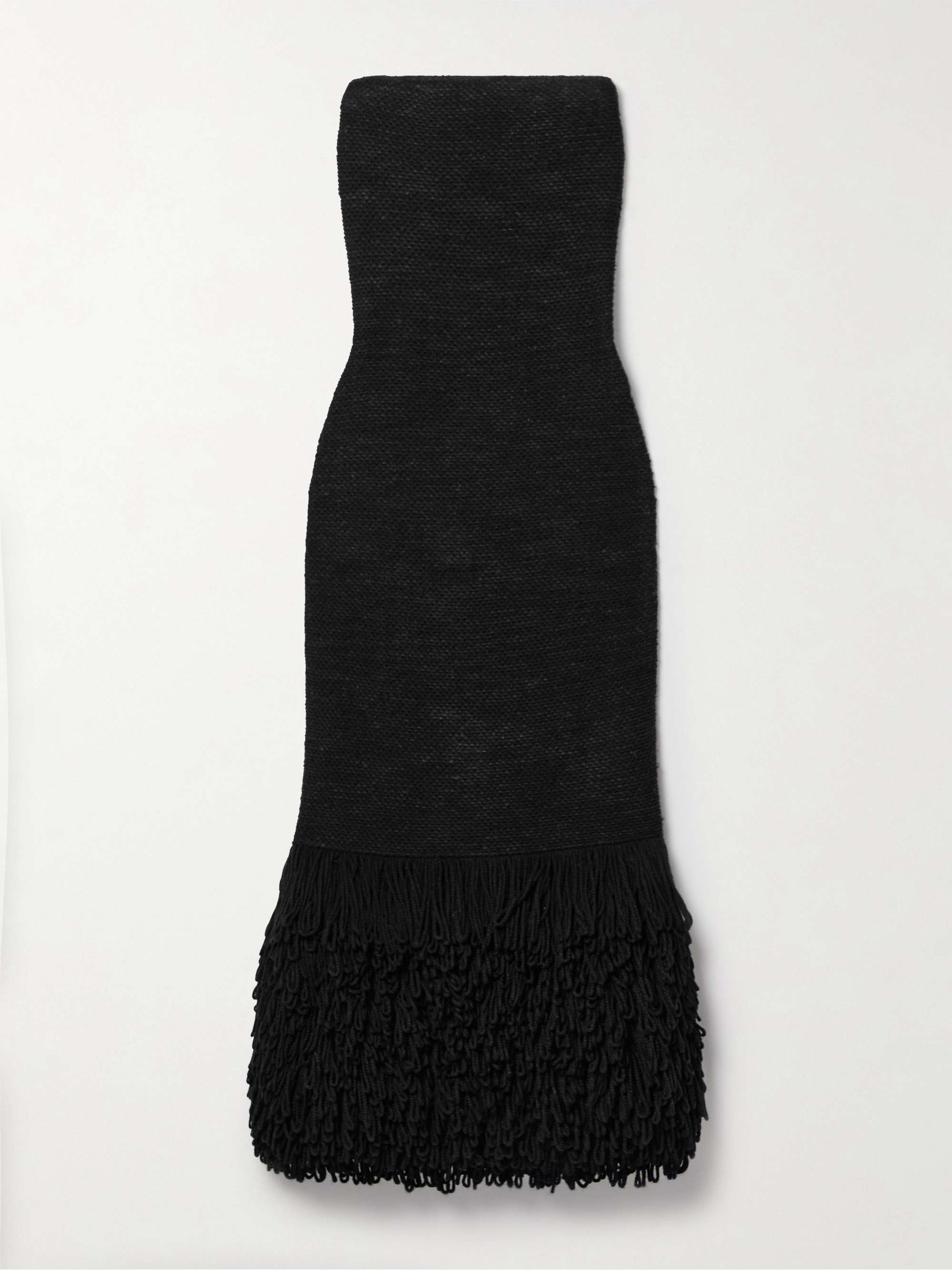 Corus strapless fringed cashmere and silk-blend midi dress hero visual