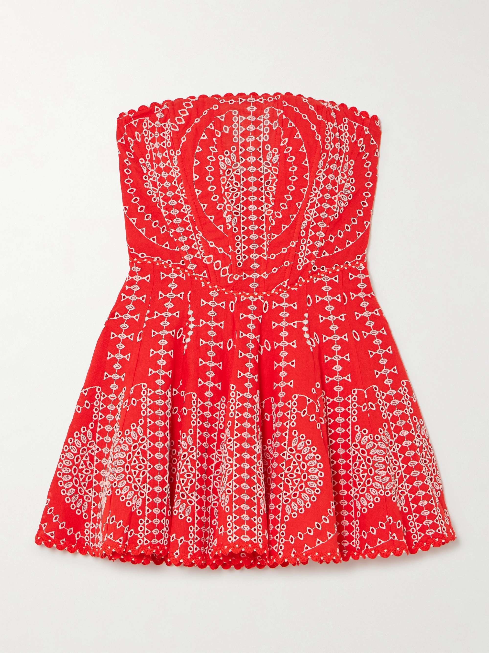Clem strapless broderie anglaise cotton-blend mini dress hero visual