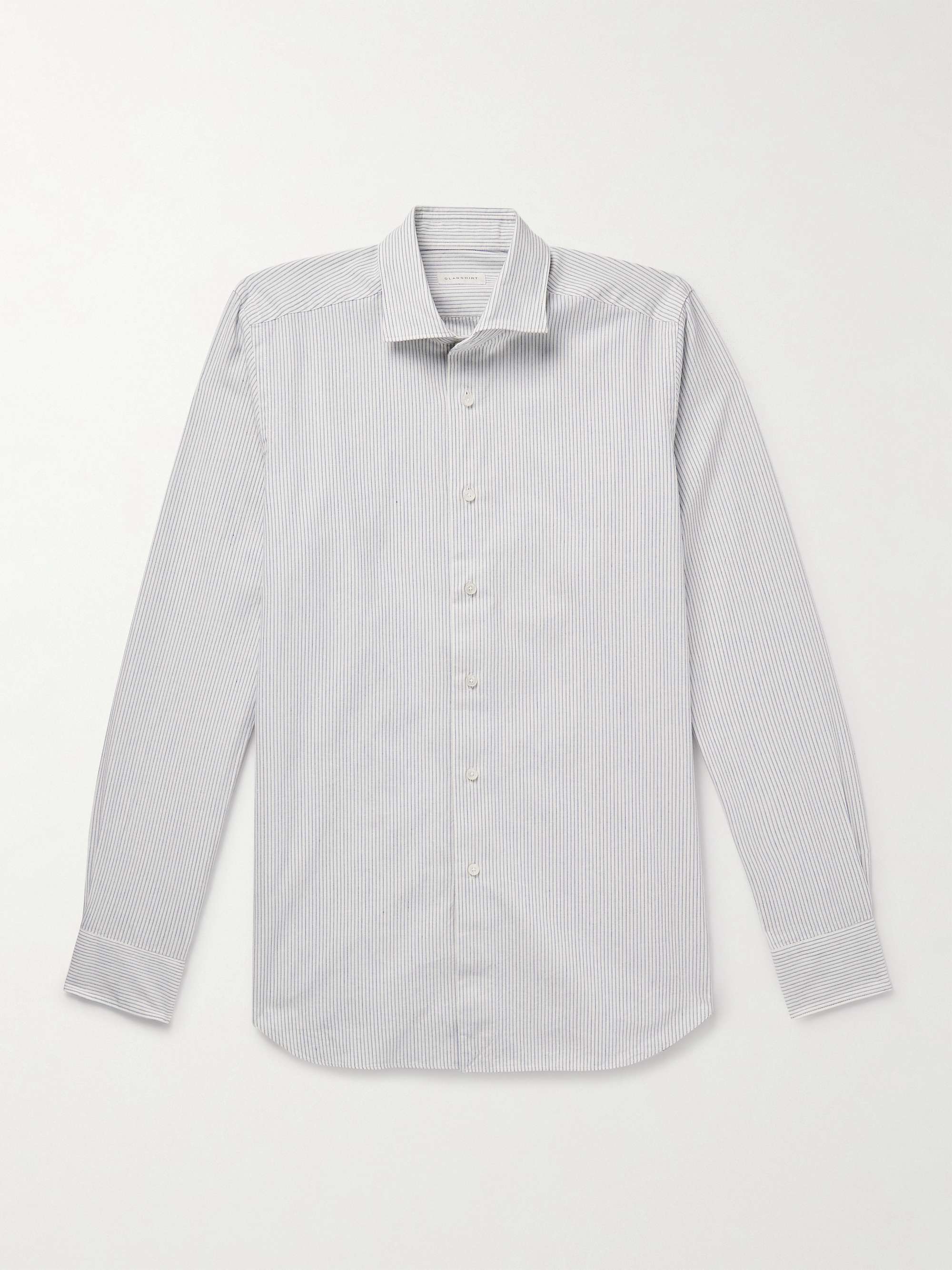 Glanshirt Slim-Fit Spread-Collar Striped Cotton Oxford Shirt hero visual