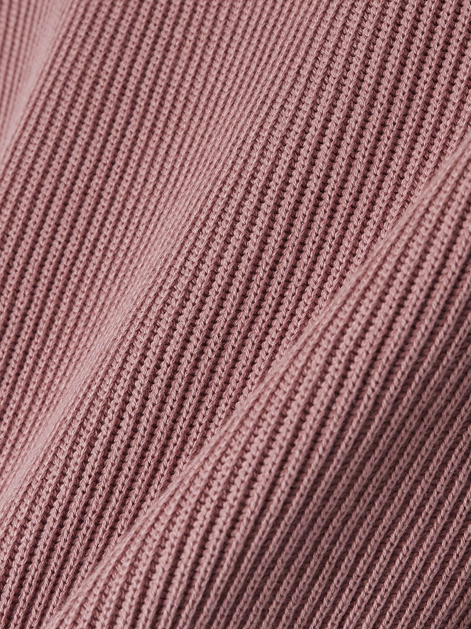 Bead-embellished ribbed cotton sweater view