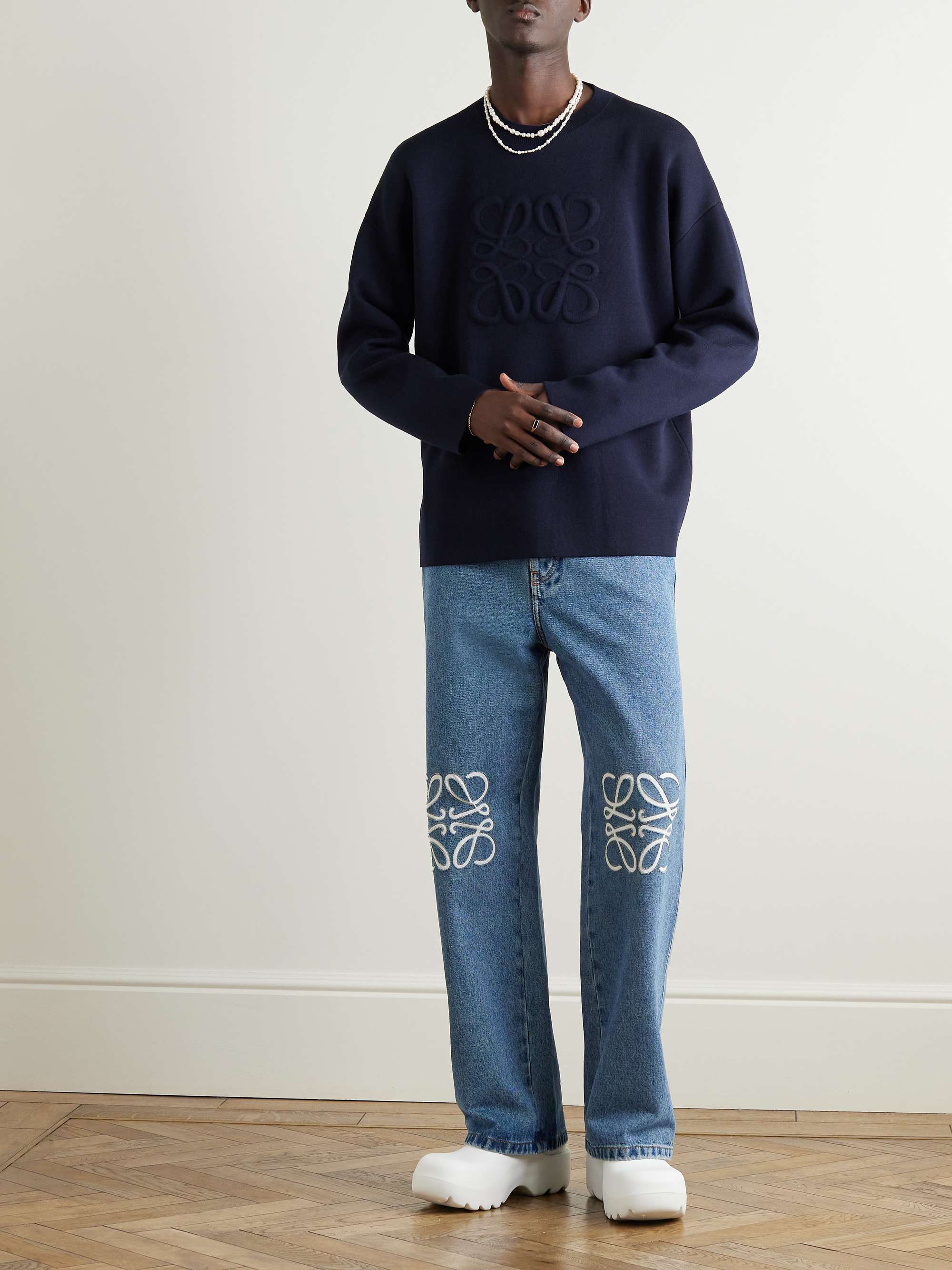 Logo-Debossed Wool-Blend Sweater view