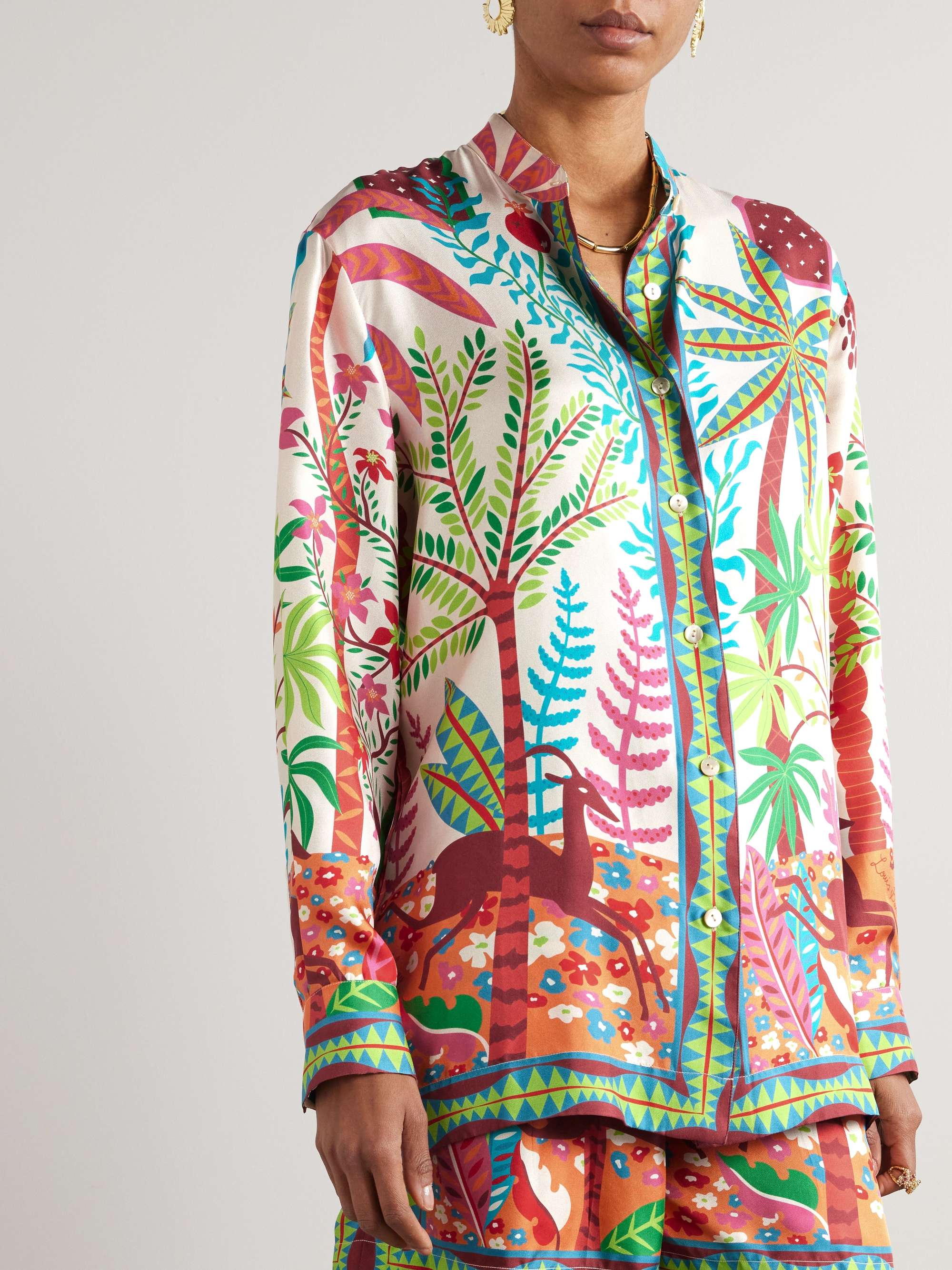 + Louis Barthélemy Kelsy printed silk-twill shirt view