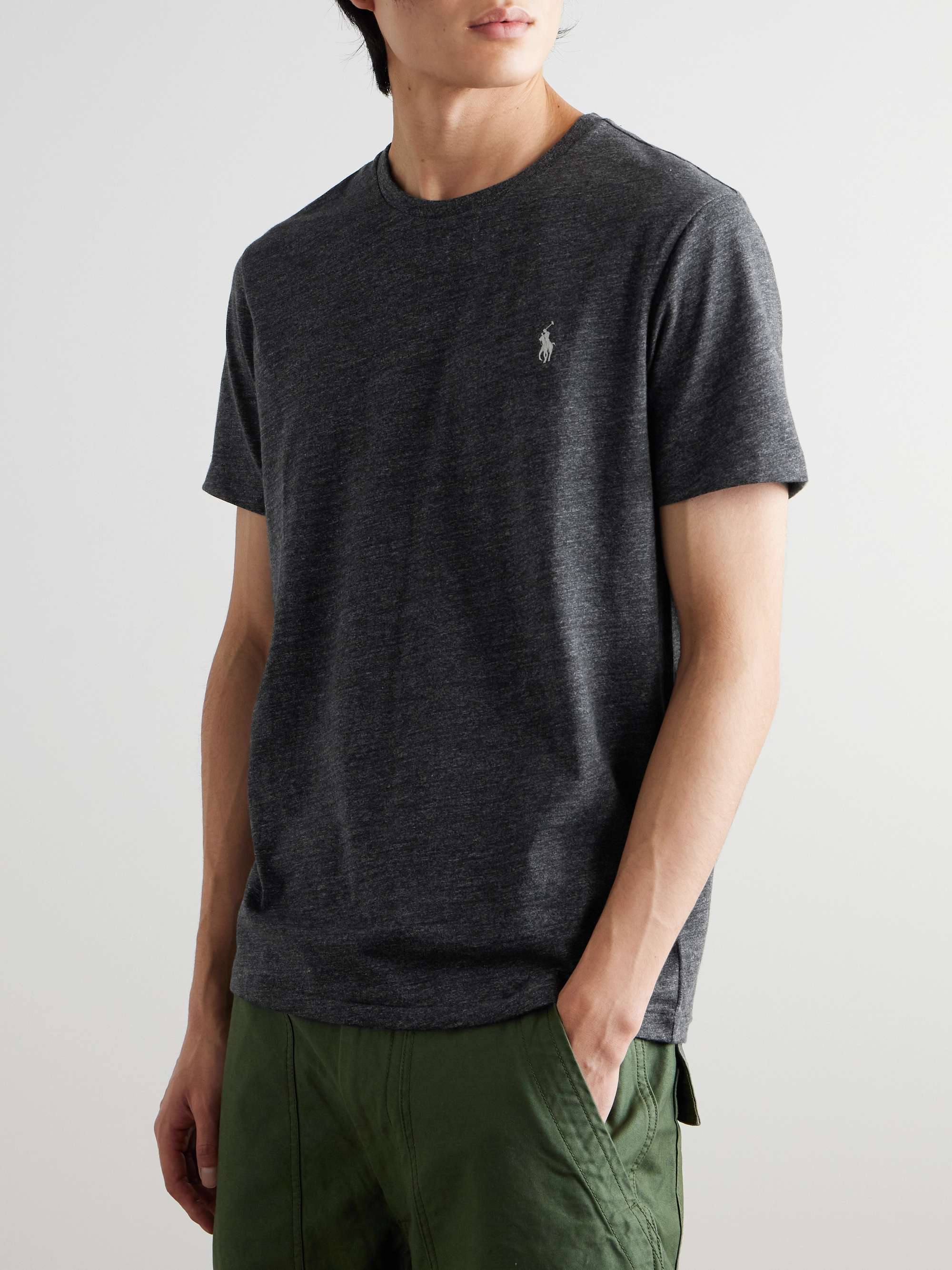 Slim-Fit Mélange Cotton-Jersey T-Shirt view