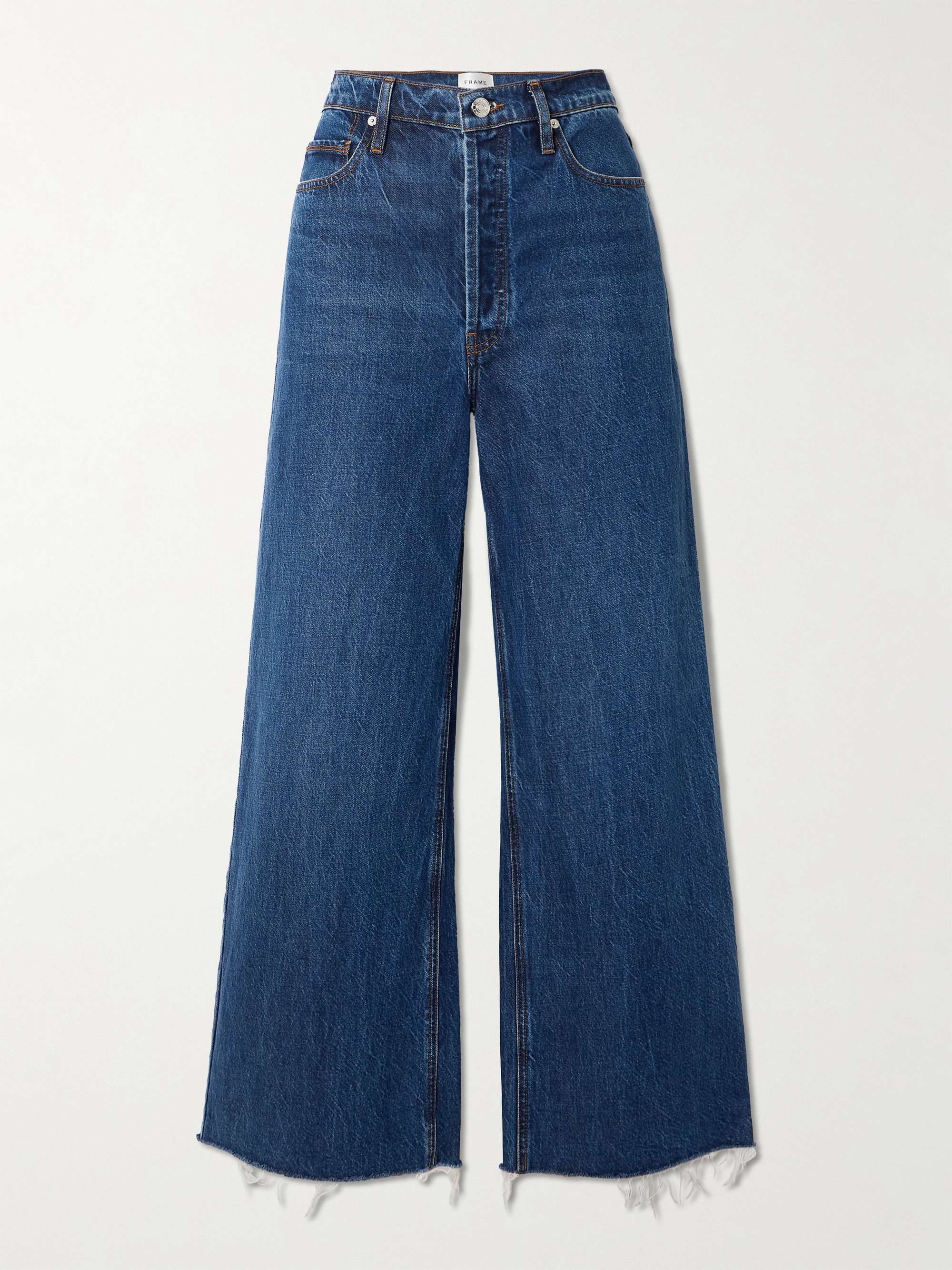 Le Low Baggy distressed high-rise wide-leg organic jeans hero visual