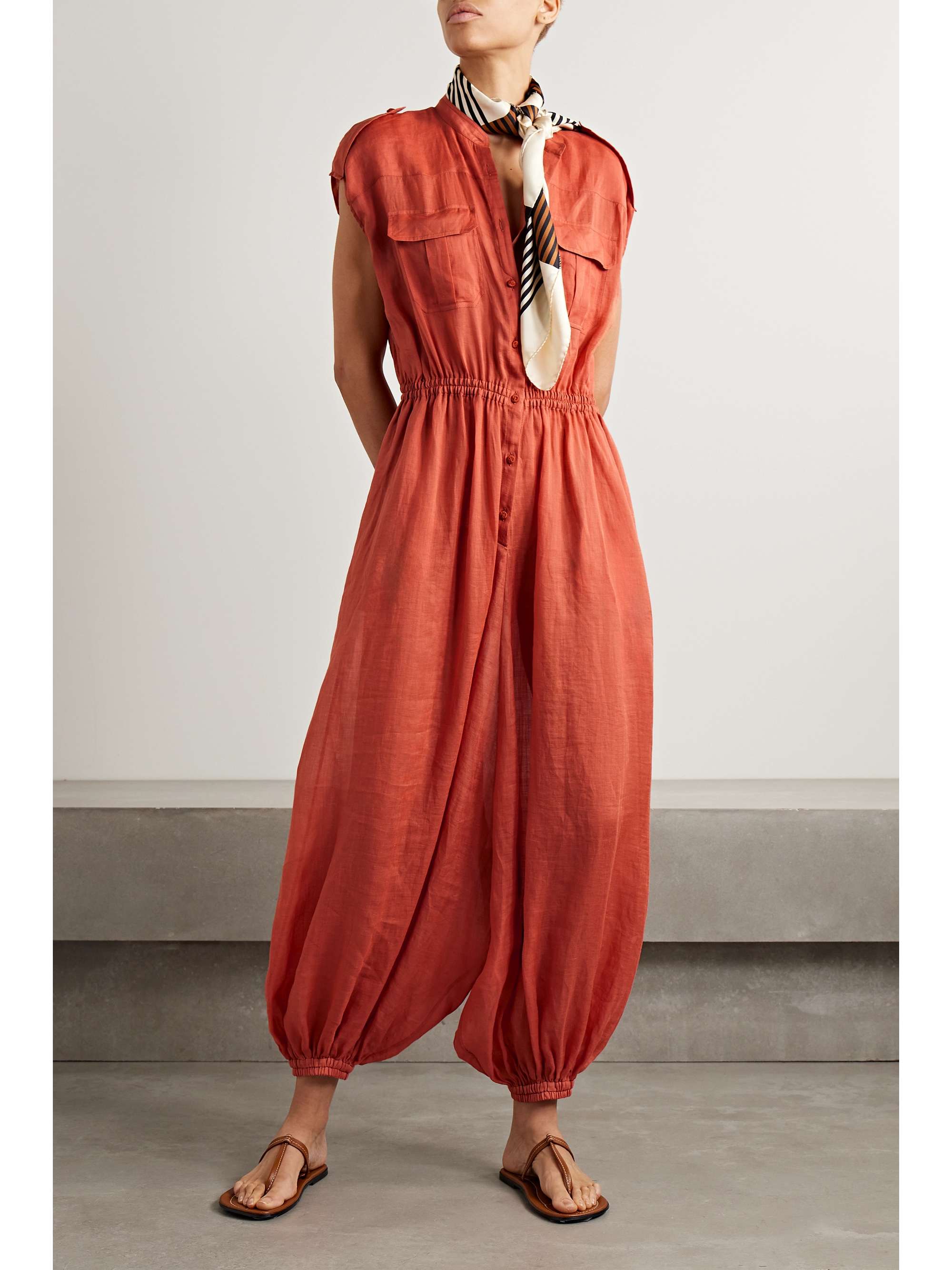 Belted ramie jumpsuit view