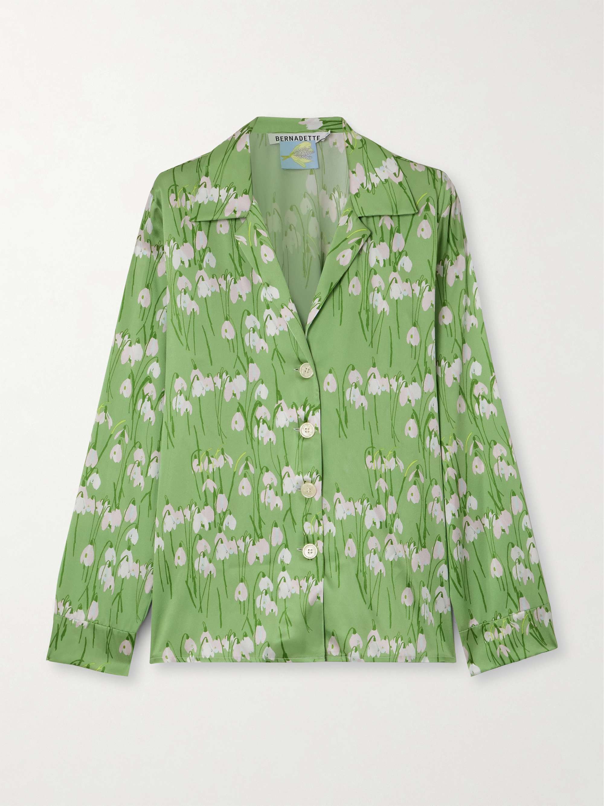 Louis floral-print stretch-silk pajama shirt hero visual