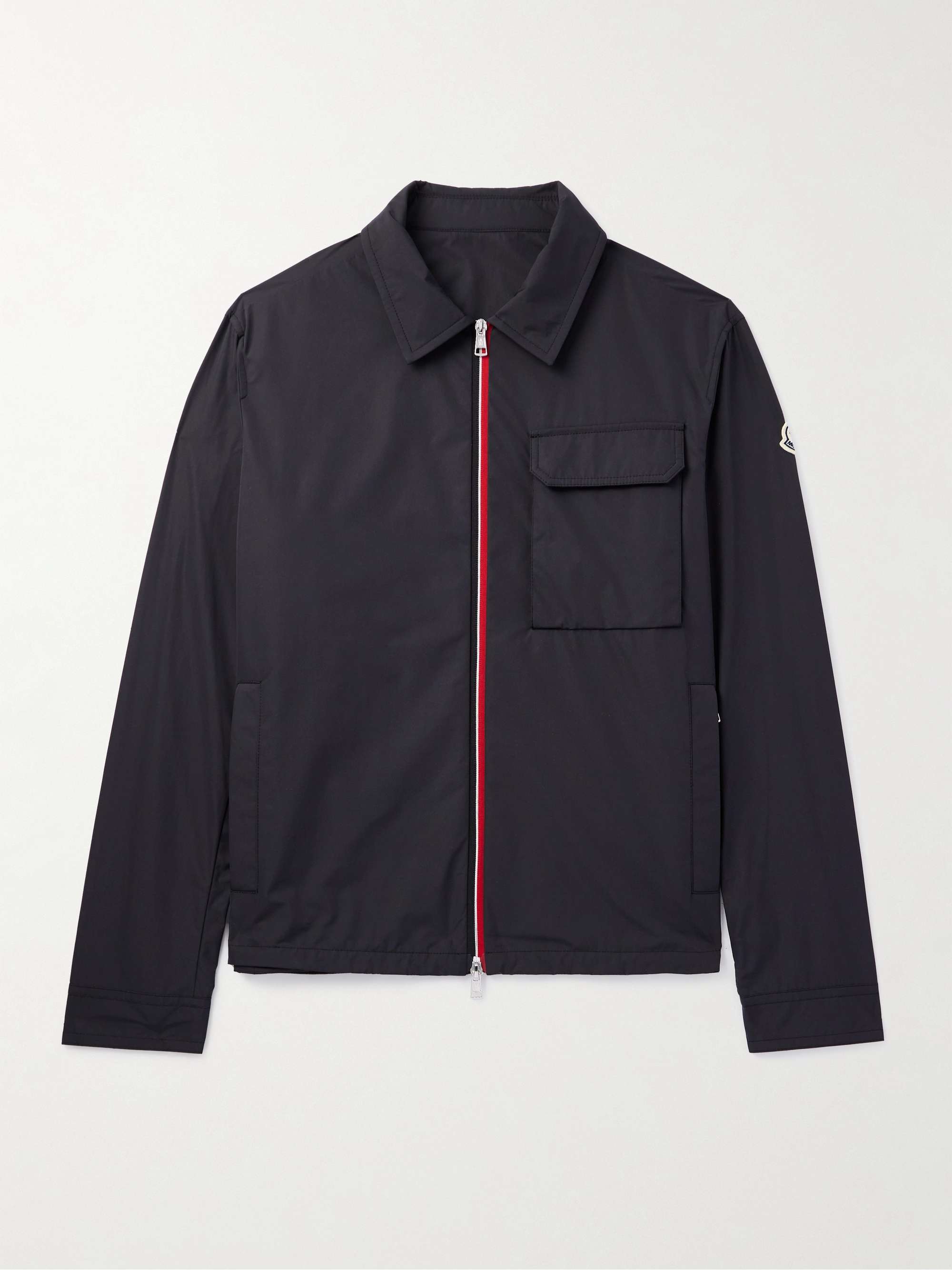 Logo-Appliquéd Grosgrain-Trimmed Shell Overshirt hero visual