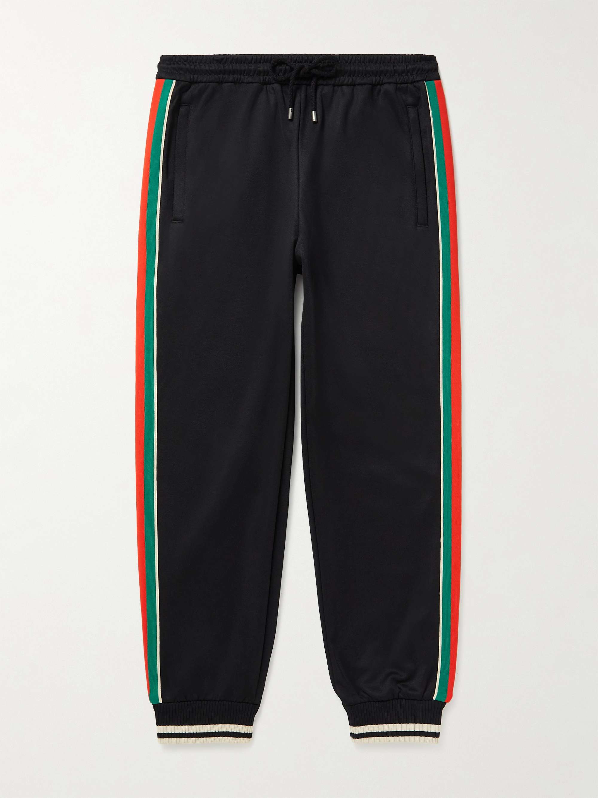 Tapered Webbing-Trimmed Stretch-Jersey Sweatpants hero visual