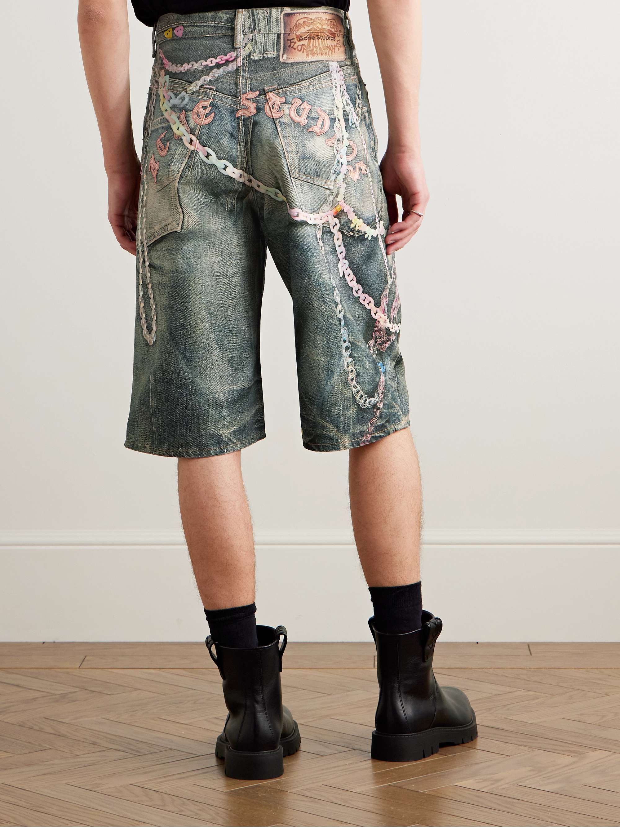 Judda Straight-Leg Printed Denim Shorts view