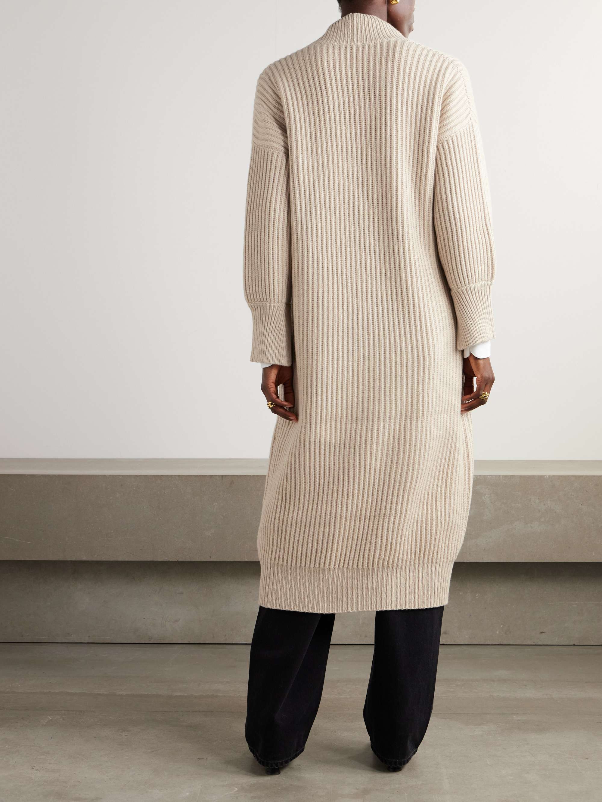 Ribbed wool, cashmere and silk-blend cardigan view