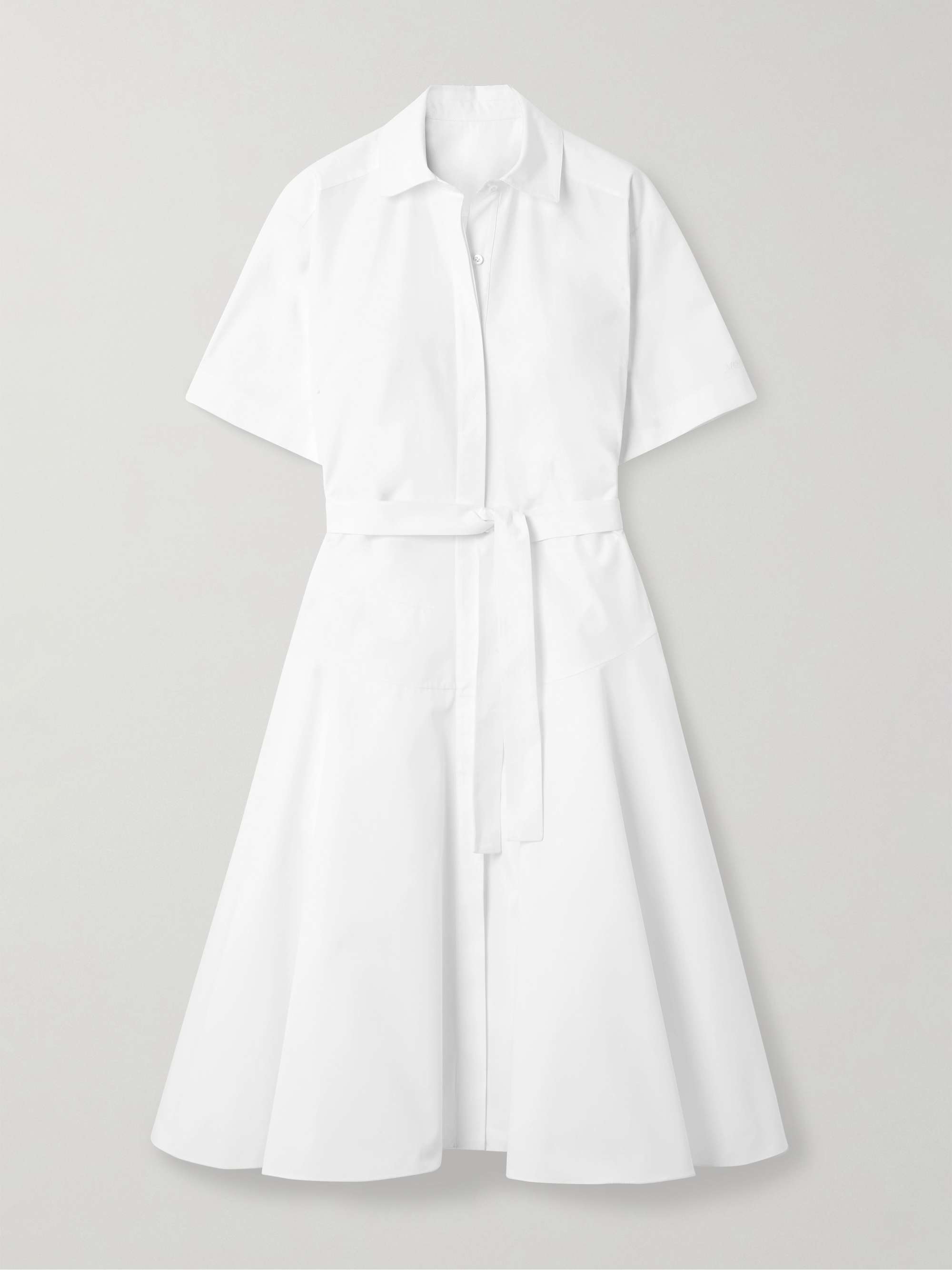 Belted organic cotton-poplin midi shirt dress hero visual