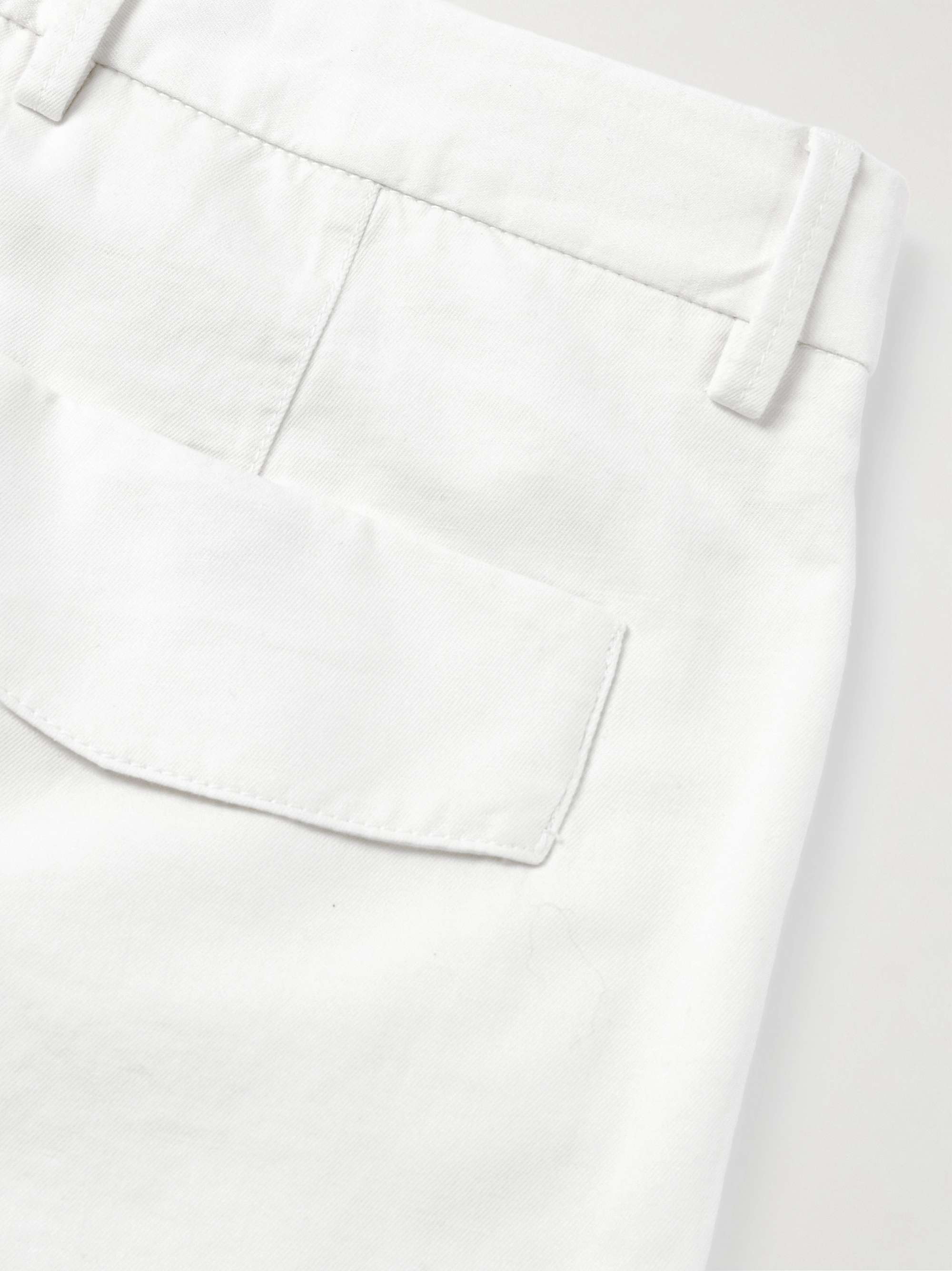 Straight-Leg Pleated Cotton and Linen-Blend Twill Shorts view