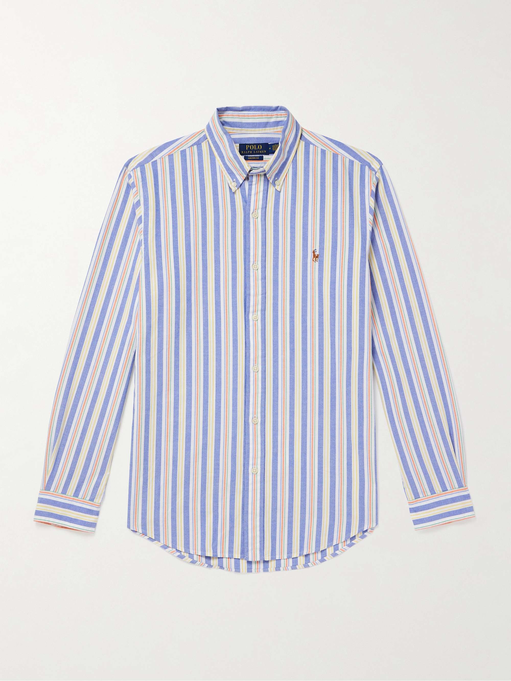 Button-Down Collar Striped Cotton Oxford Shirt hero visual