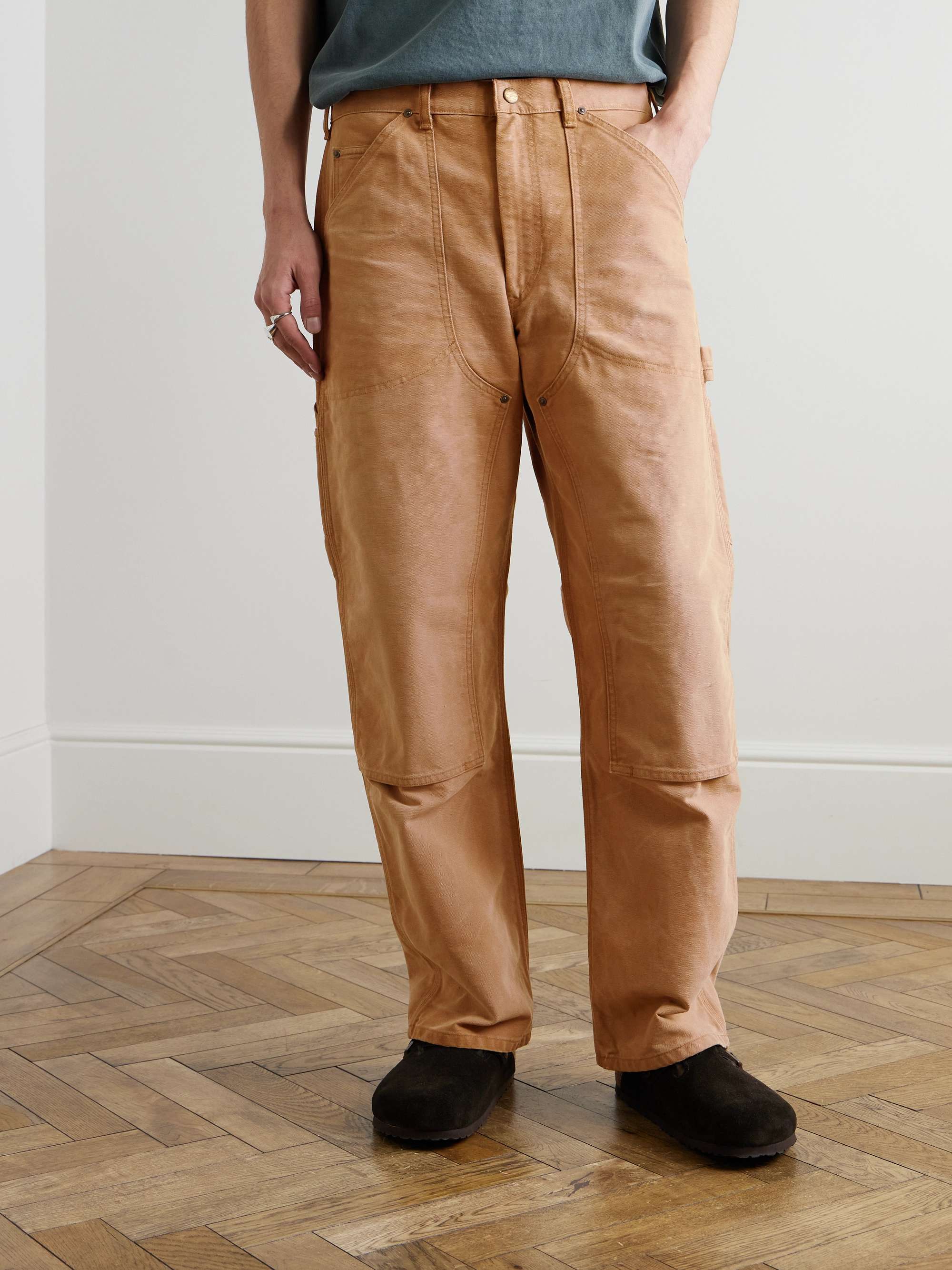 Polo Country Straight-Leg Distressed Cotton-Canvas Carpenter Trousers view