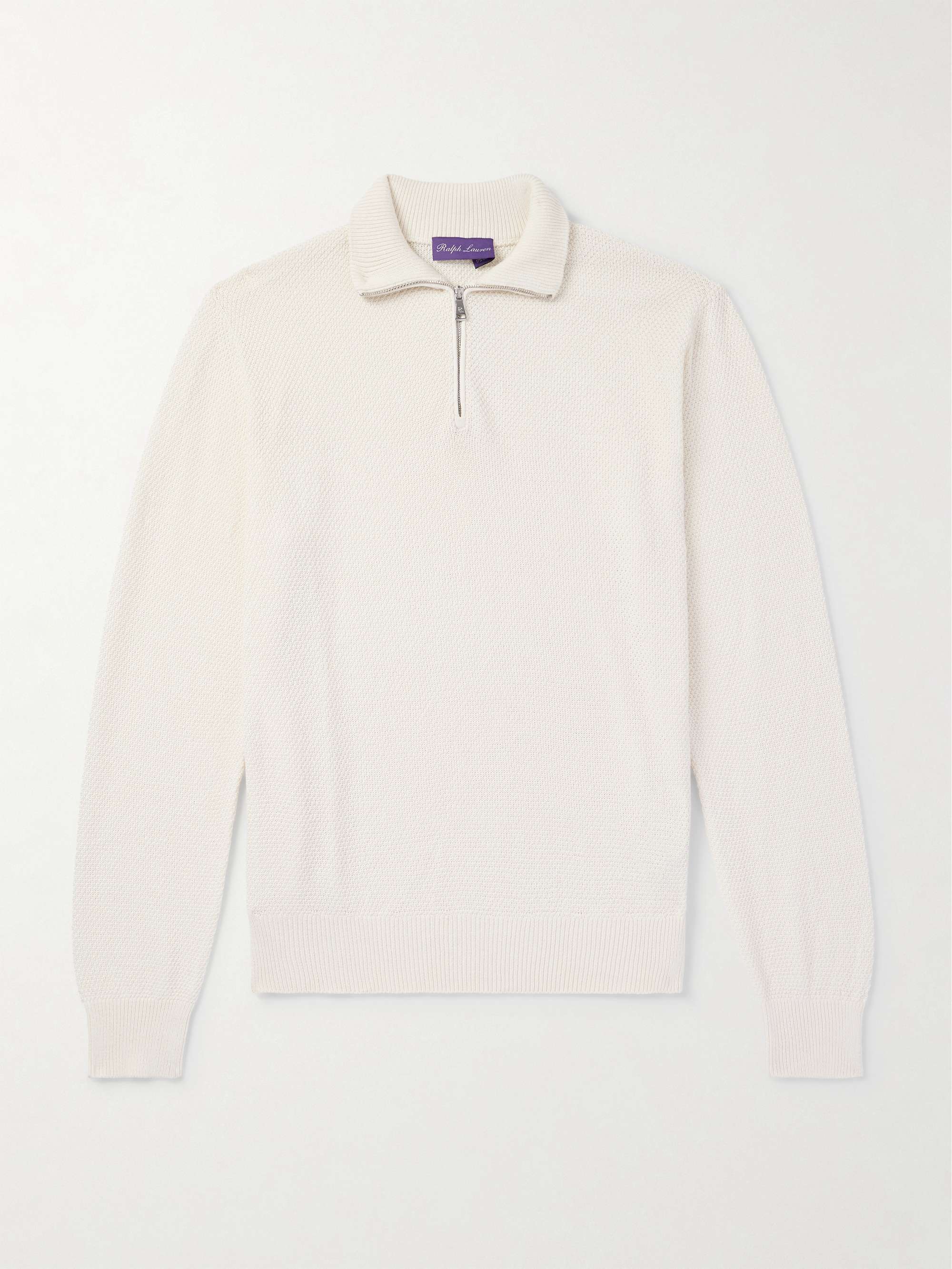 Mulberry Silk and Cotton-Blend Half-Zip Sweater hero visual