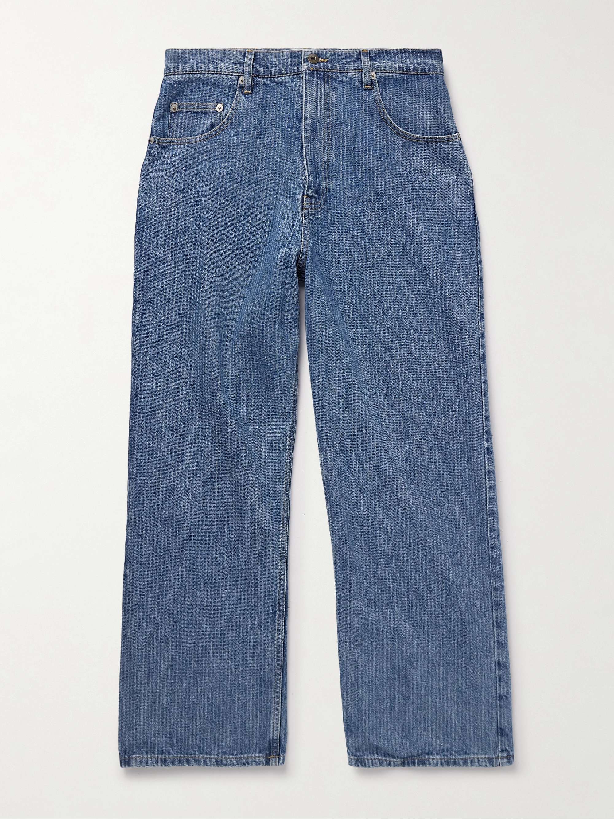 Straight-Leg Striped Jeans hero visual