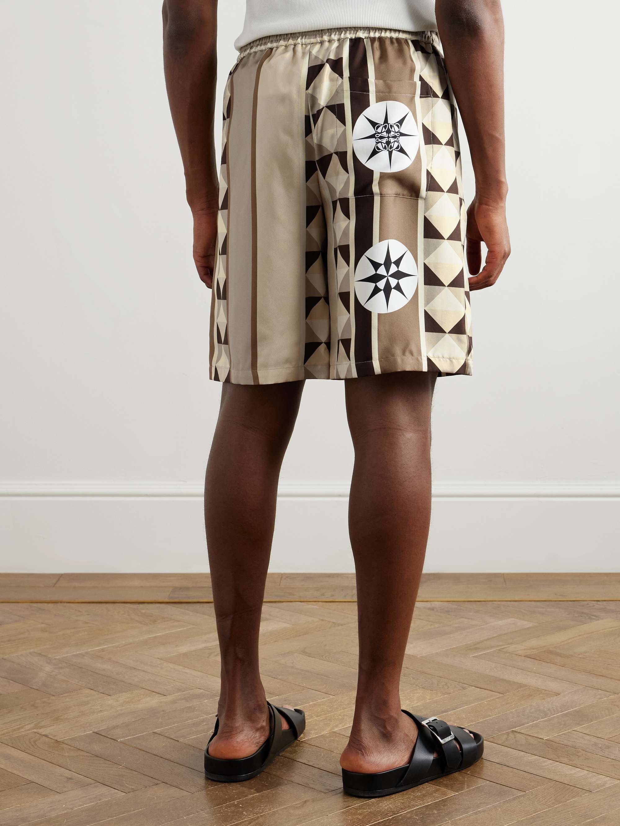 + Paula's Ibiza Straight-Leg Printed Silk Drawstring Shorts view