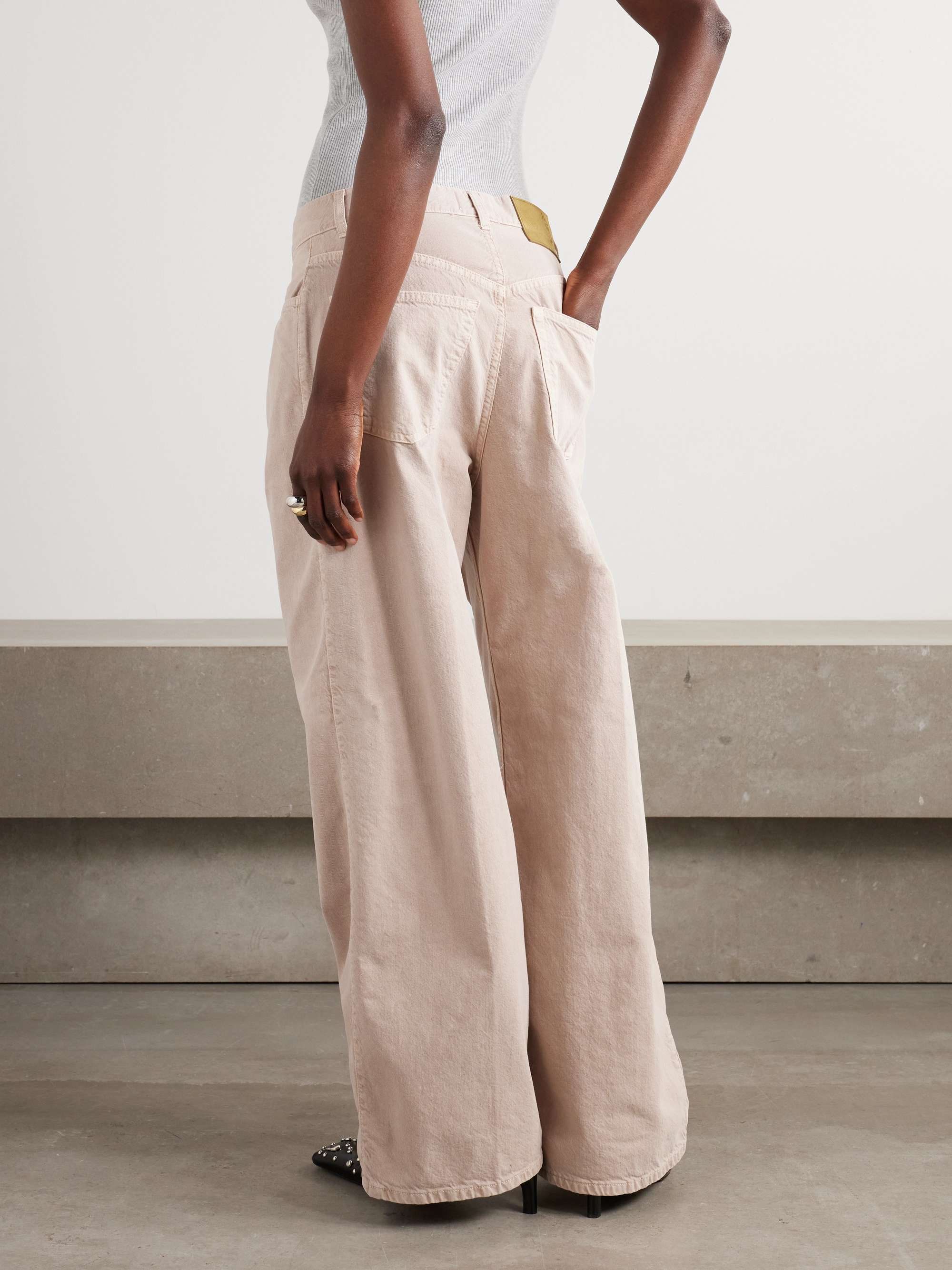 Candy pleated mid-rise wide-leg jeans view
