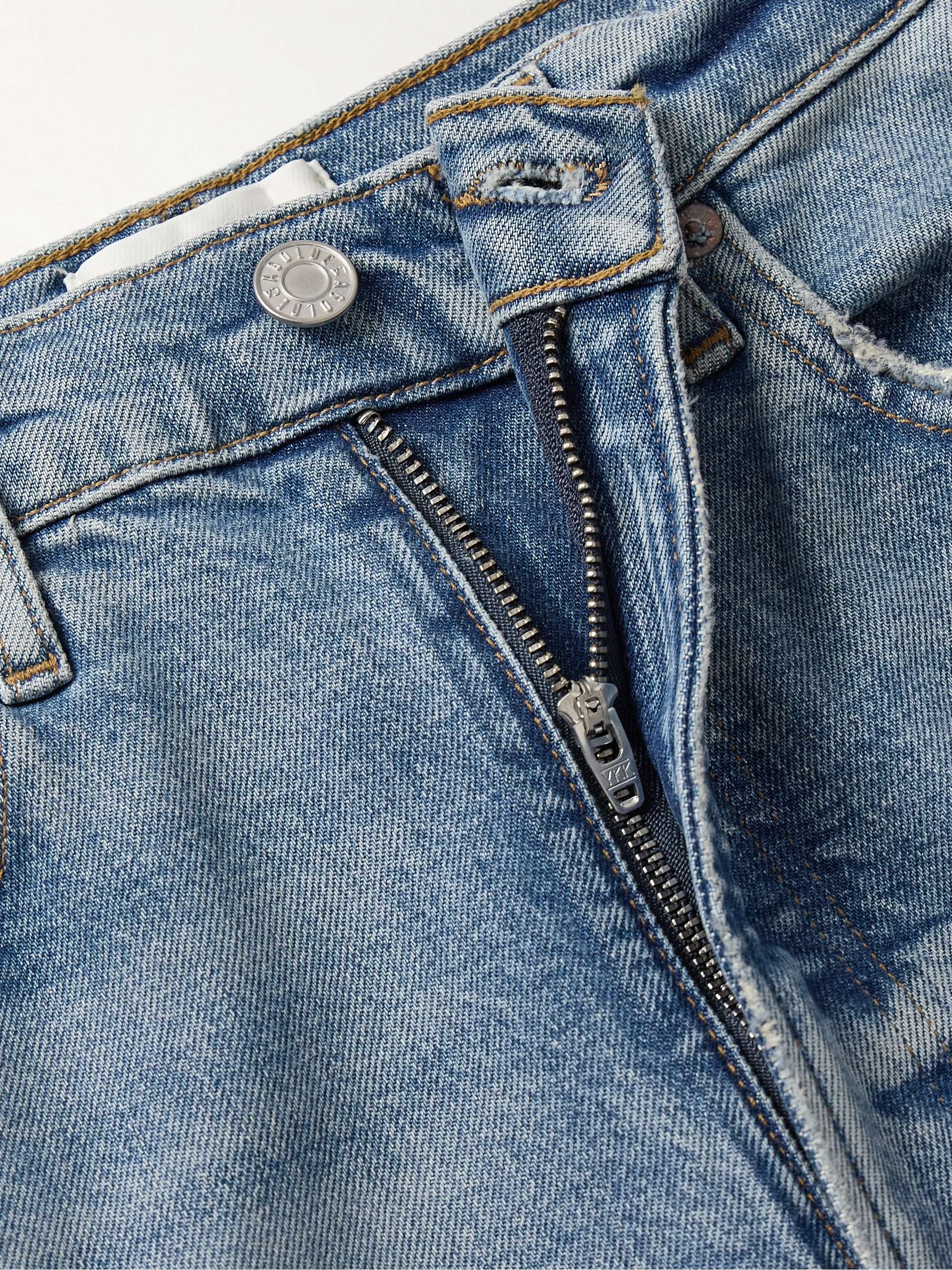 High Rise Stovepipe frayed straight-leg organic jeans view
