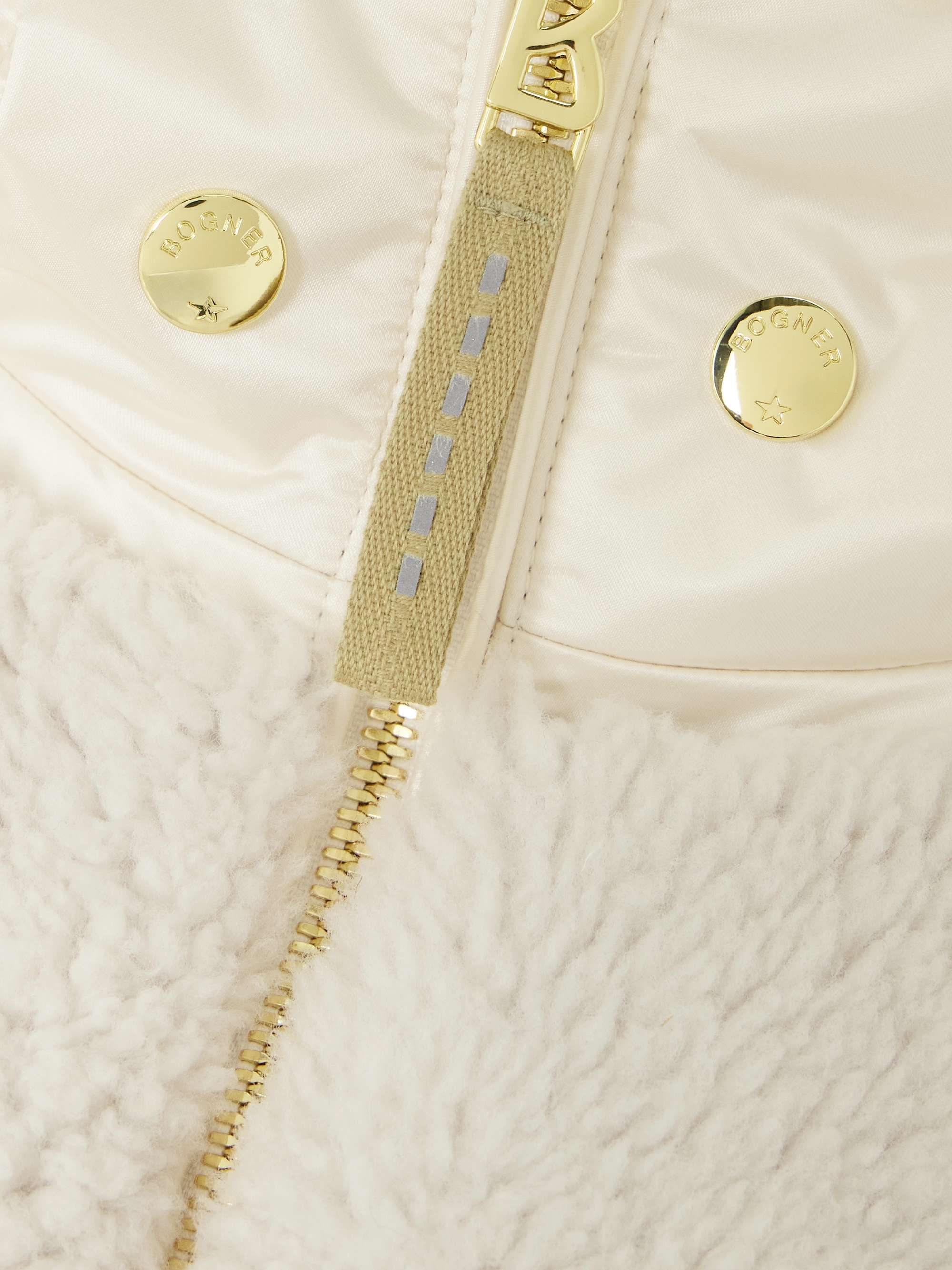 Dia hooded shearling-trimmed quilted down ski jacket view