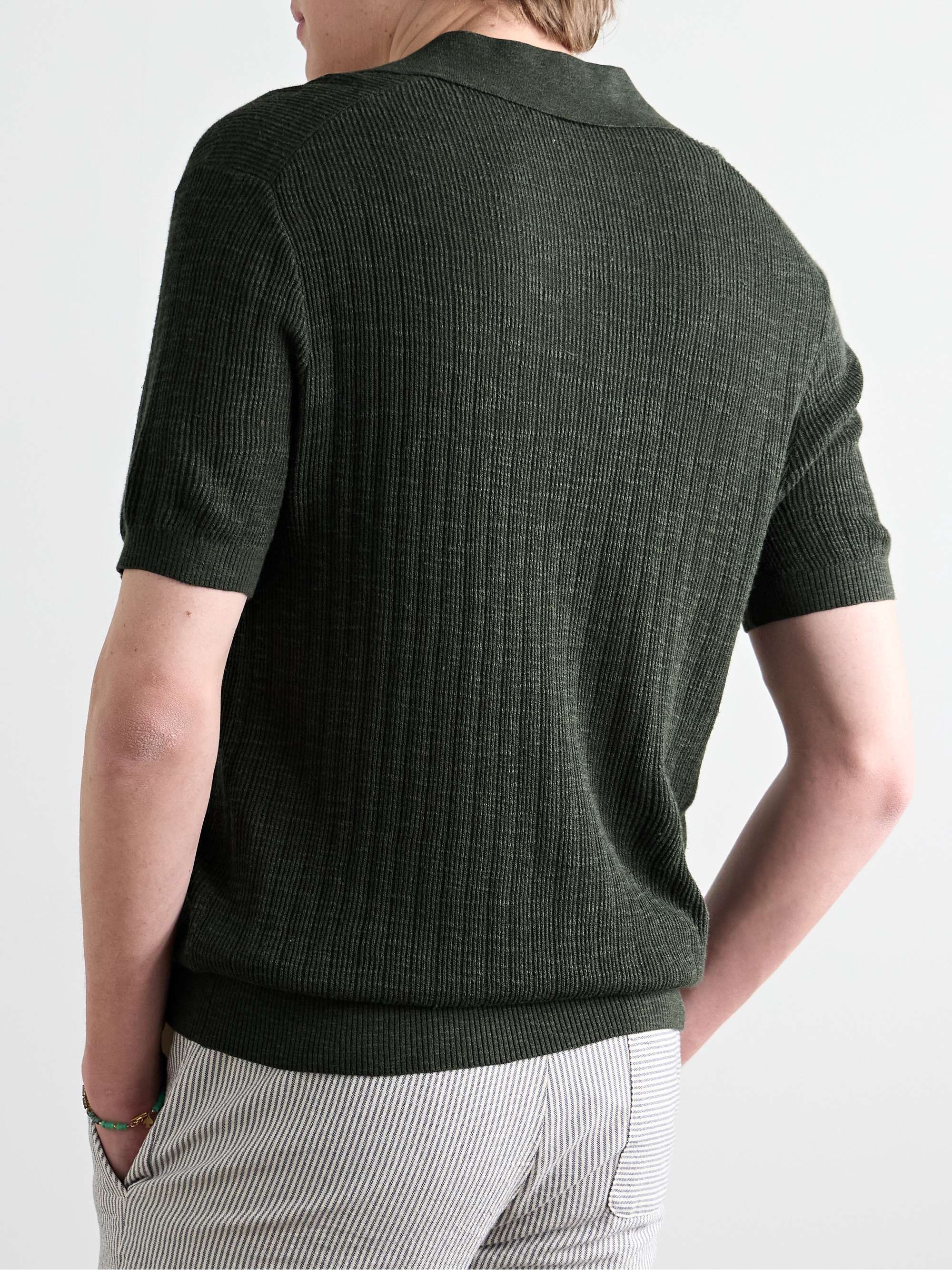 Joaquim Ribbed Cotton-Blend Polo Shirt view