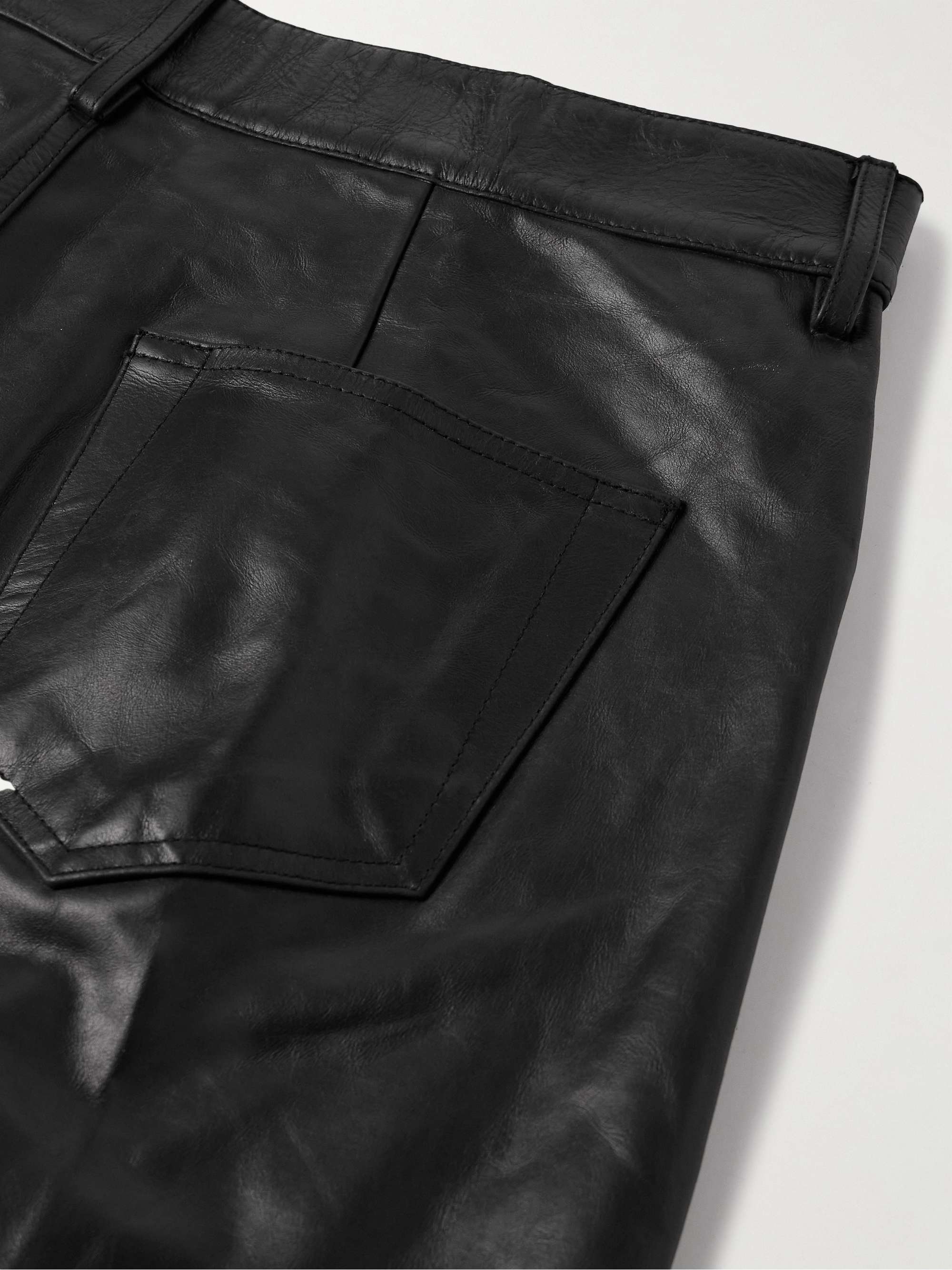 Geth Wide-Leg Leather Trousers view